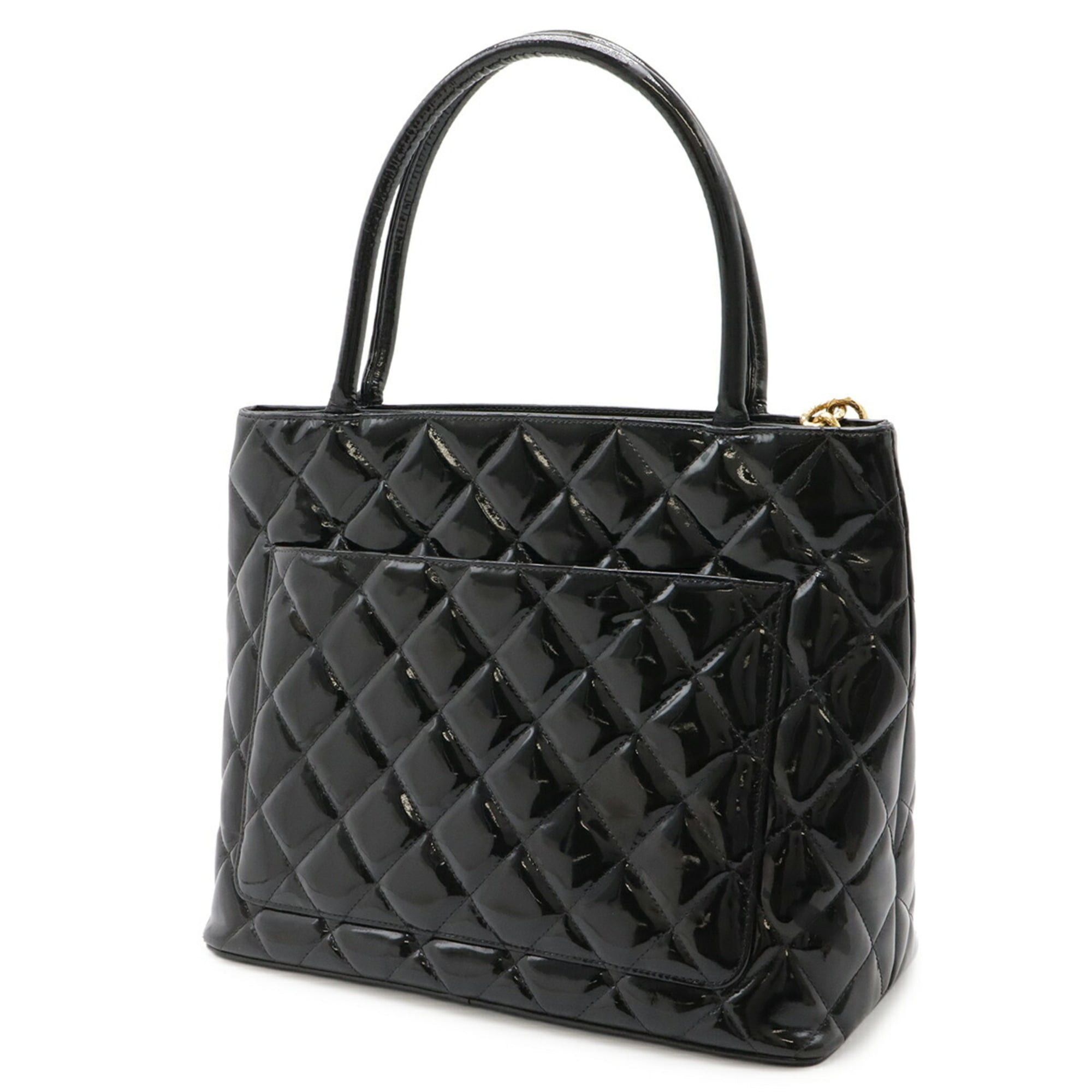 Chanel CHANEL Matelassé Coco Mark Reissue Tote Bag Shoulder Enamel Leather Black A01804 Size ONE SIZE - 3 Thumbnail