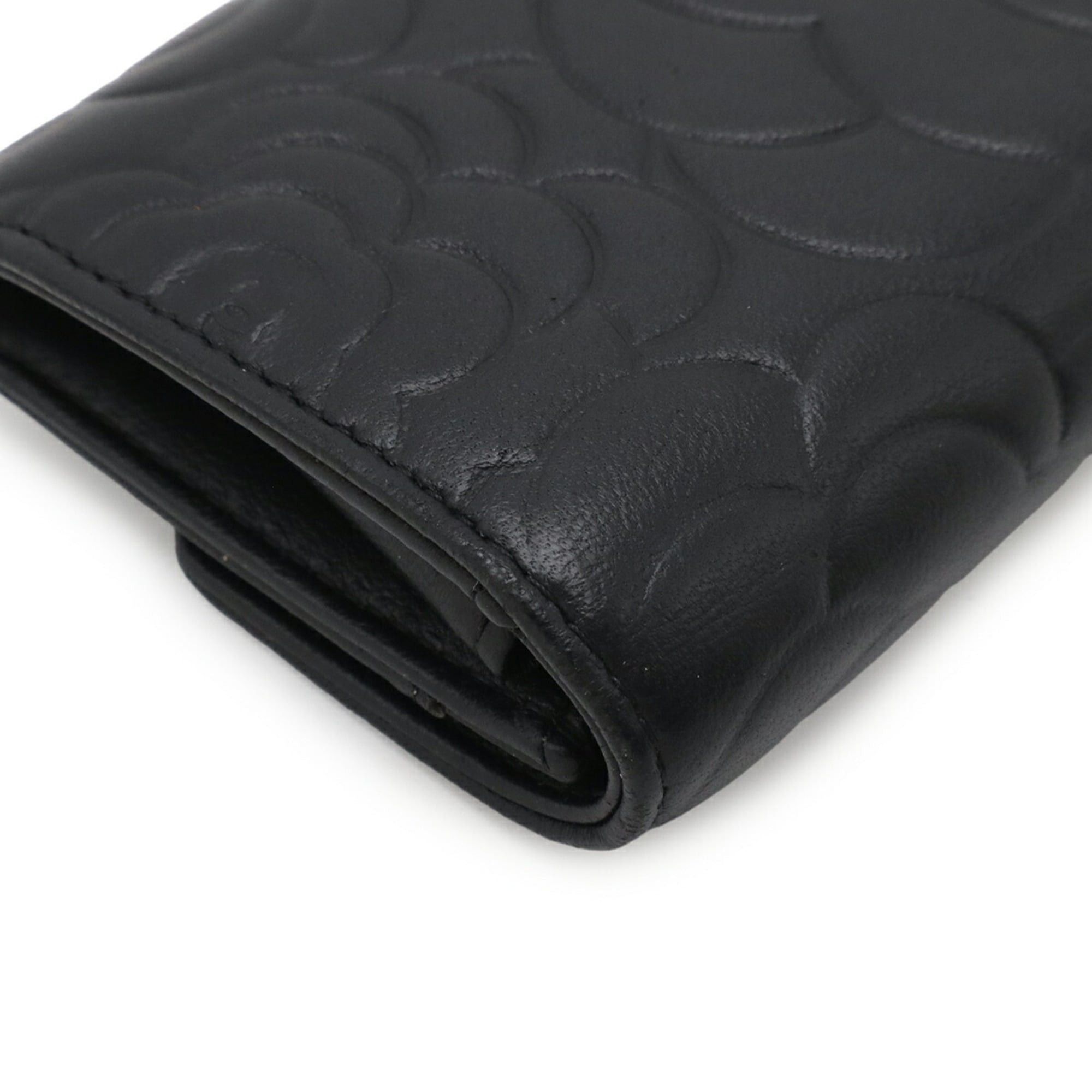 Chanel CHANEL Camellia Embossed Coco Mark Business Card Holder/Card Case, Leather, Black, A81937 Size ONE SIZE - 4 Thumbnail