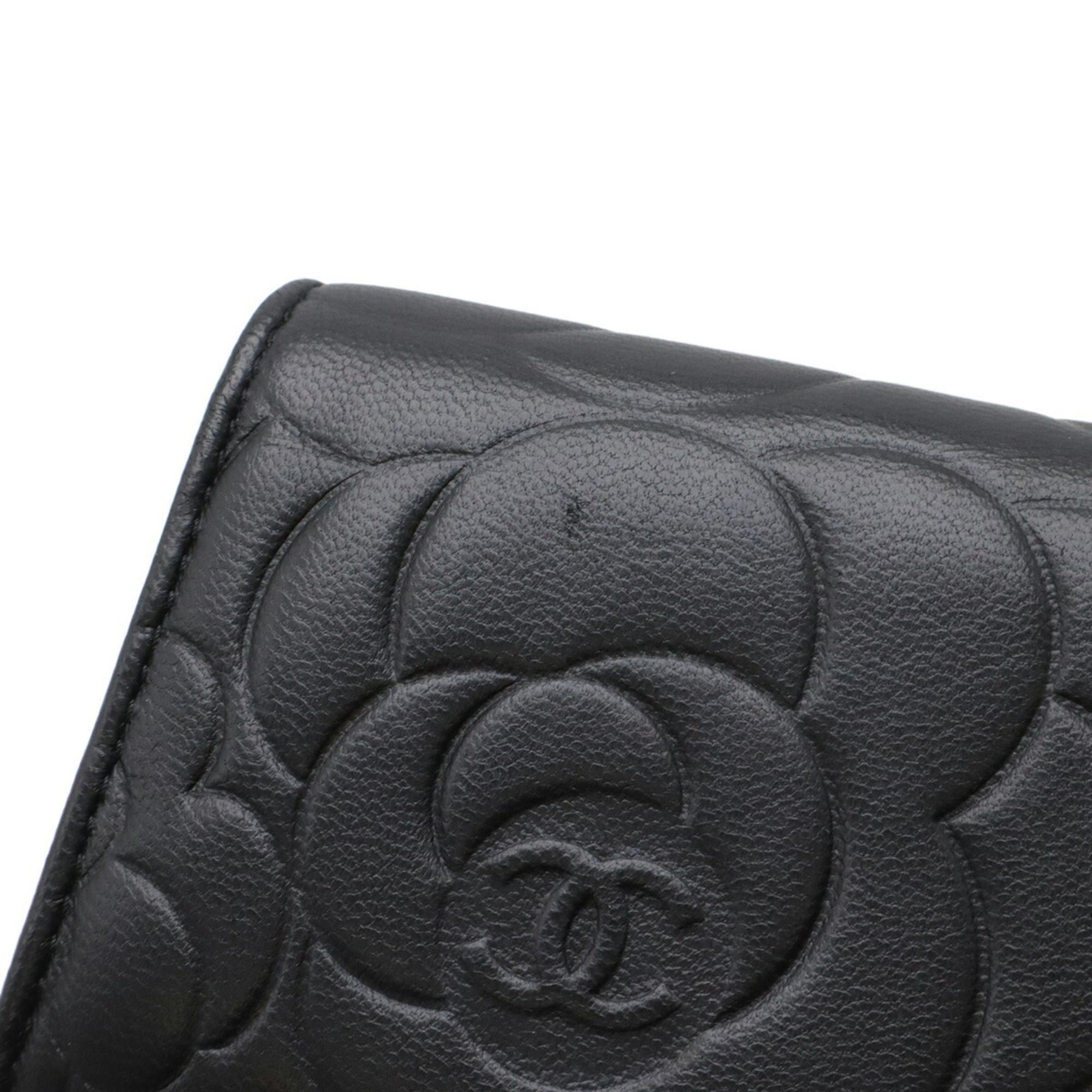 Chanel CHANEL Camellia Embossed Coco Mark Business Card Holder/Card Case, Leather, Black, A81937 Size ONE SIZE - 5 Thumbnail