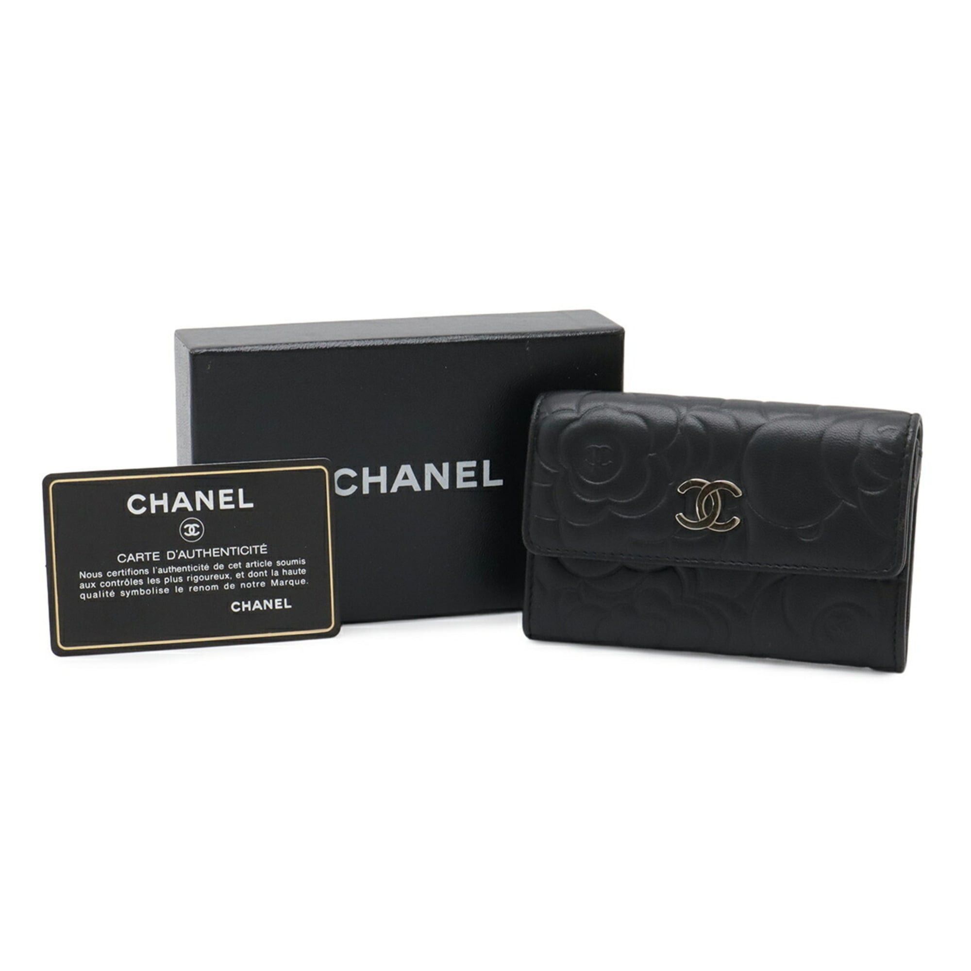 Chanel CHANEL Camellia Embossed Coco Mark Business Card Holder/Card Case, Leather, Black, A81937 Size ONE SIZE - 10 Thumbnail