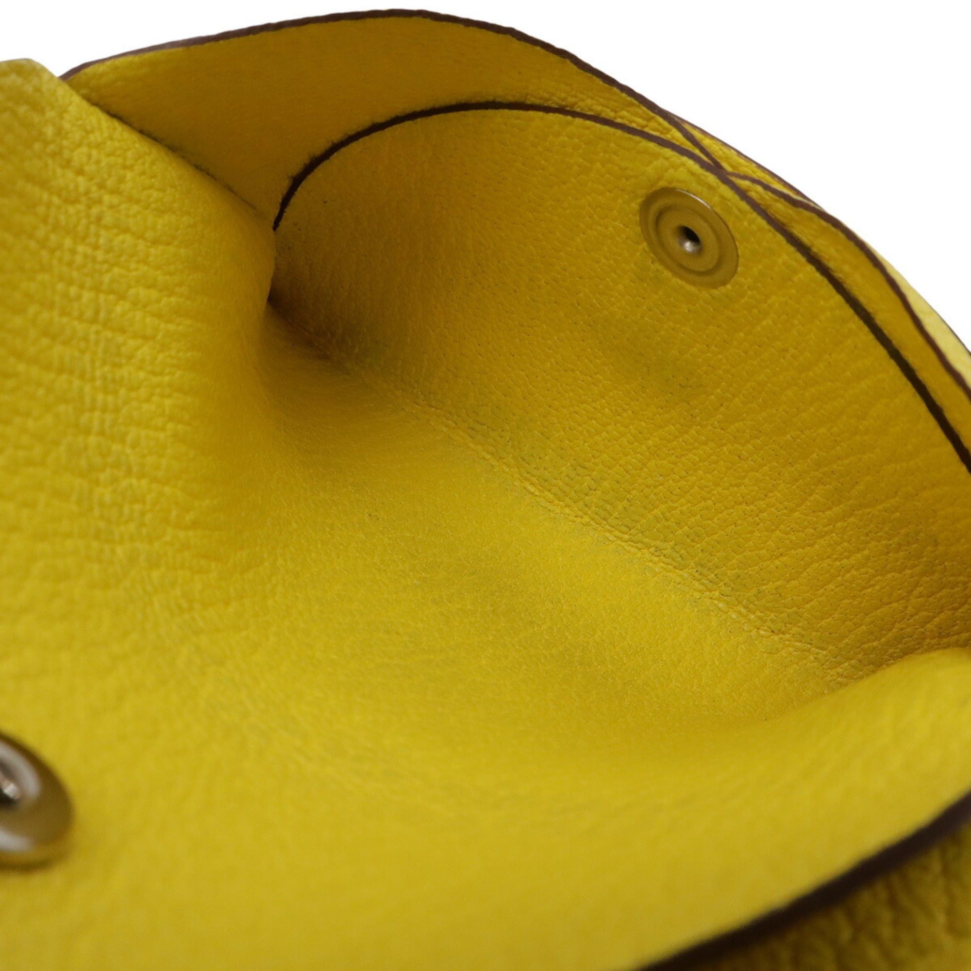 Hermes HERMES Calvi Duo Wallet/Coin Purse, Coin Card Case, Chevre Leather, Jaune Naple Yellow, U Stamp Size ONE SIZE - 6 Thumbnail