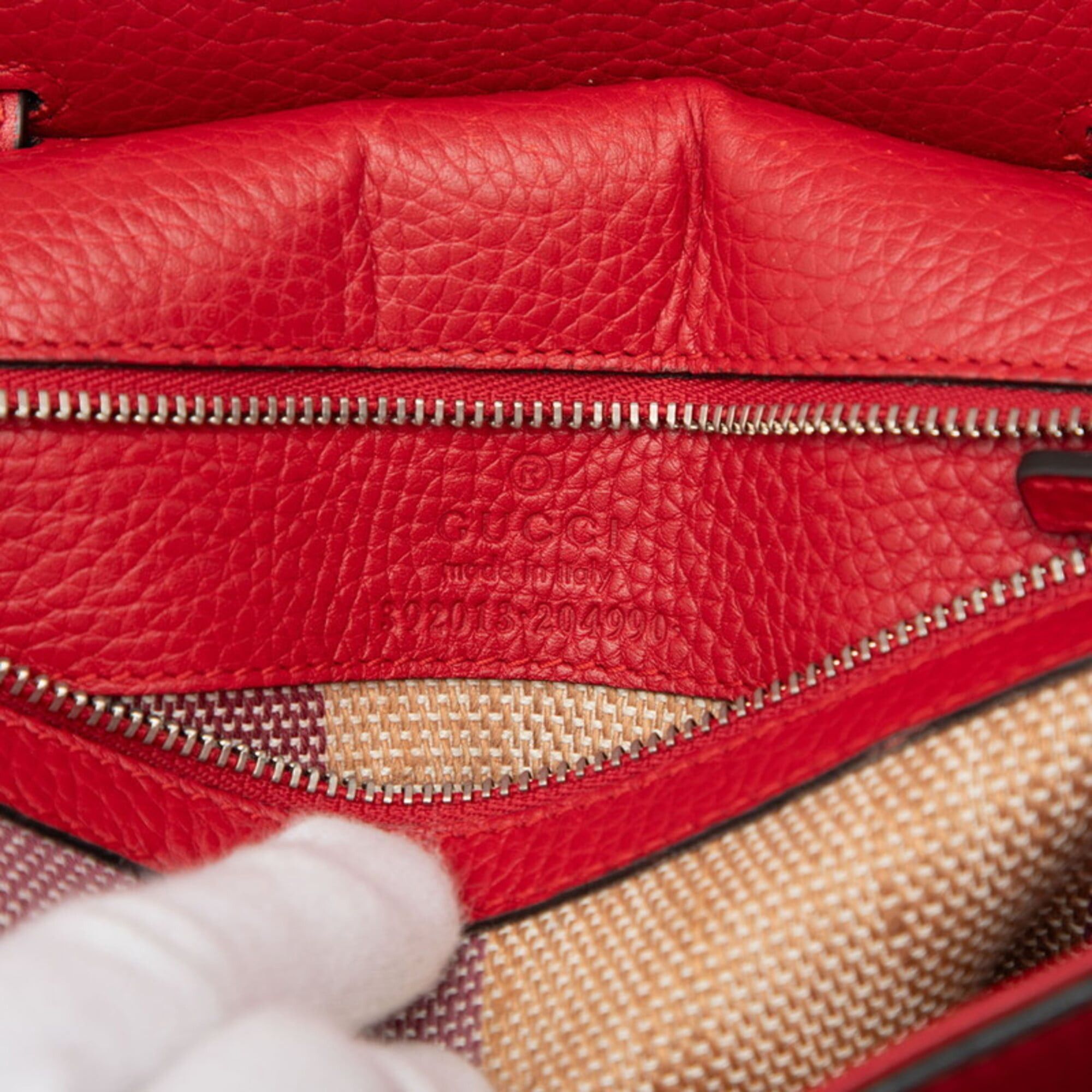Gucci Gucci Bamboo Daily Handbag Shoulder Bag 2WAY 392013 Red Leather Women's GUCCI Size ONE SIZE - 5 Thumbnail