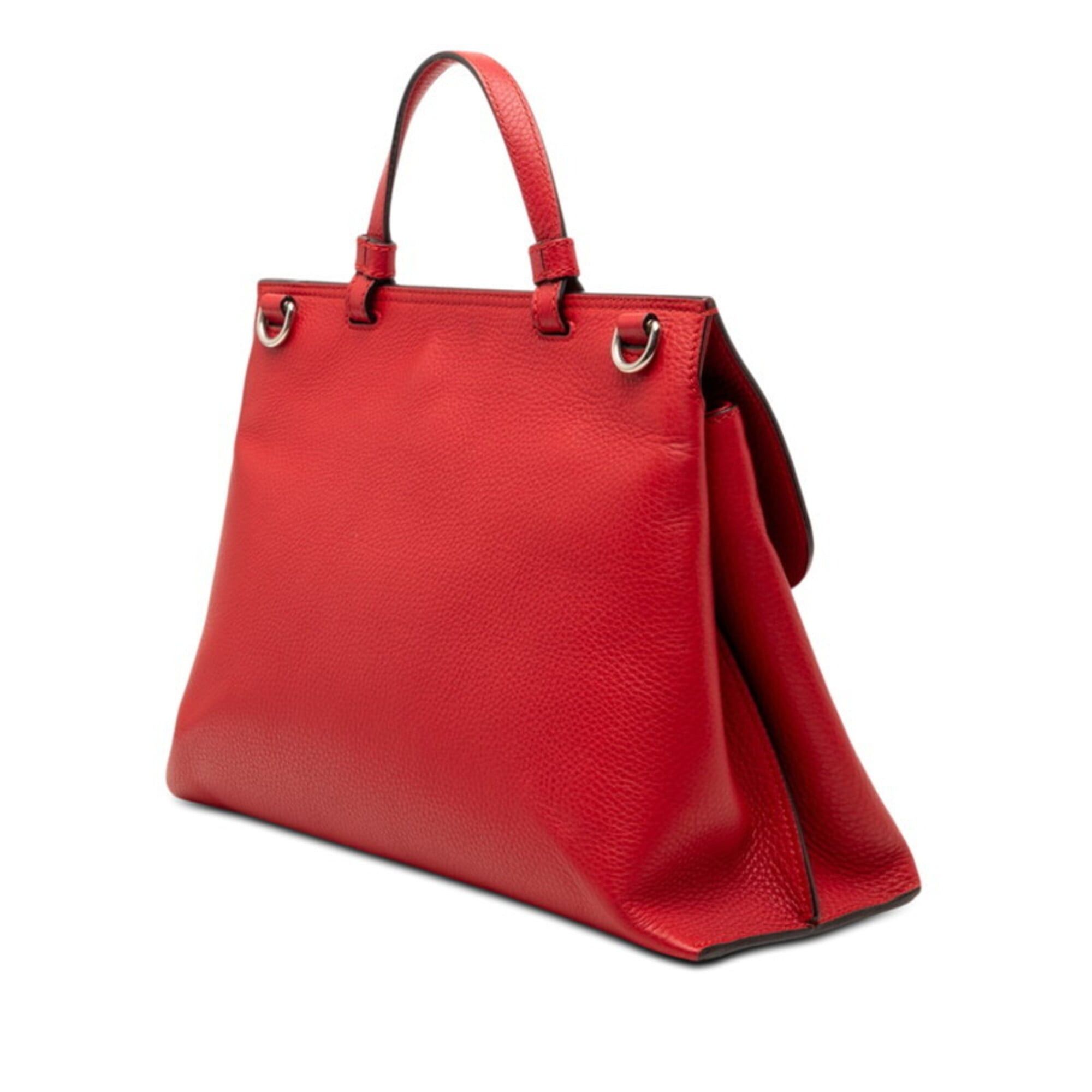 Gucci Gucci Bamboo Daily Handbag Shoulder Bag 2WAY 392013 Red Leather Women's GUCCI Size ONE SIZE - 2 Thumbnail