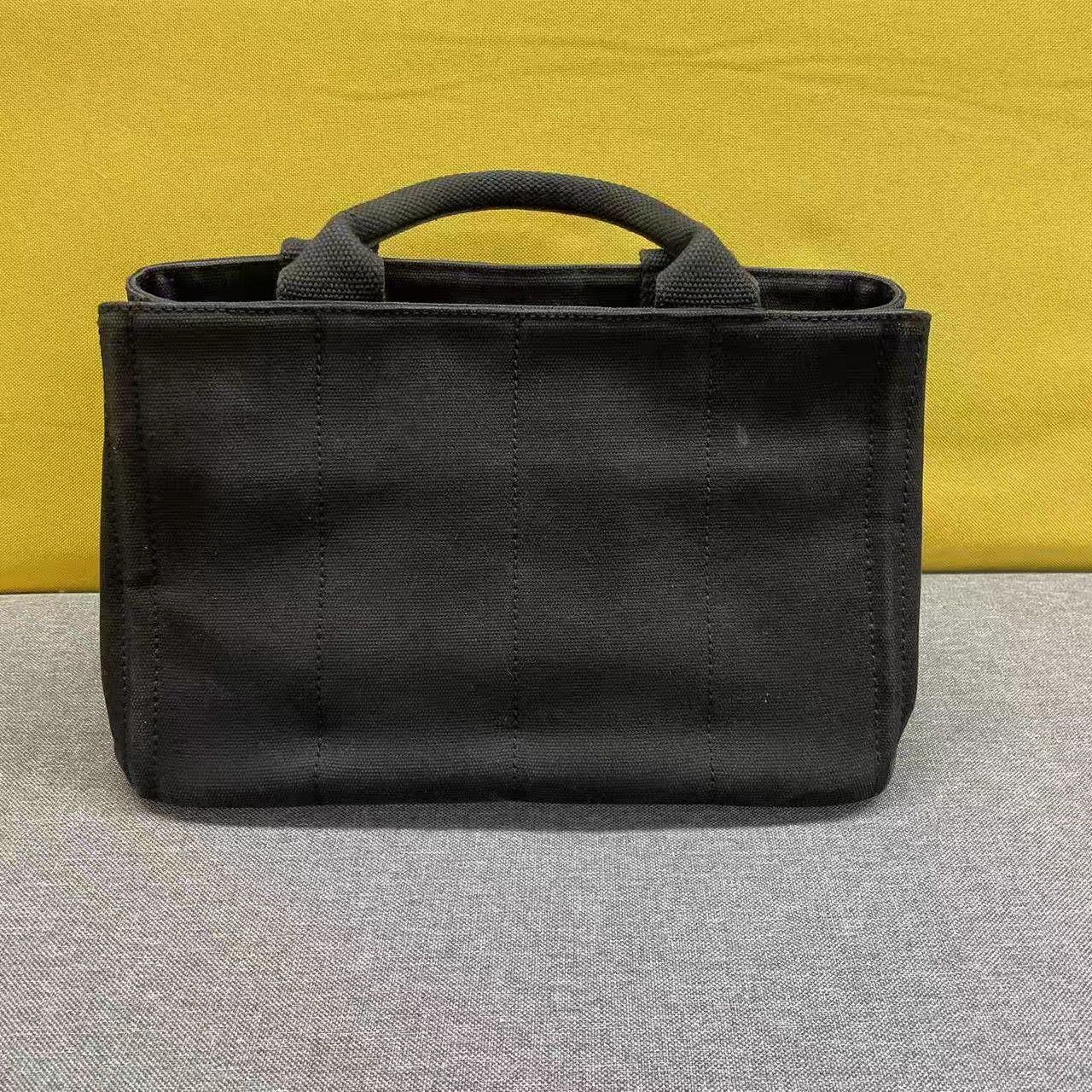 Prada Black Canvas Handbag with Shoulder Strap Size ONE SIZE - 2 Thumbnail