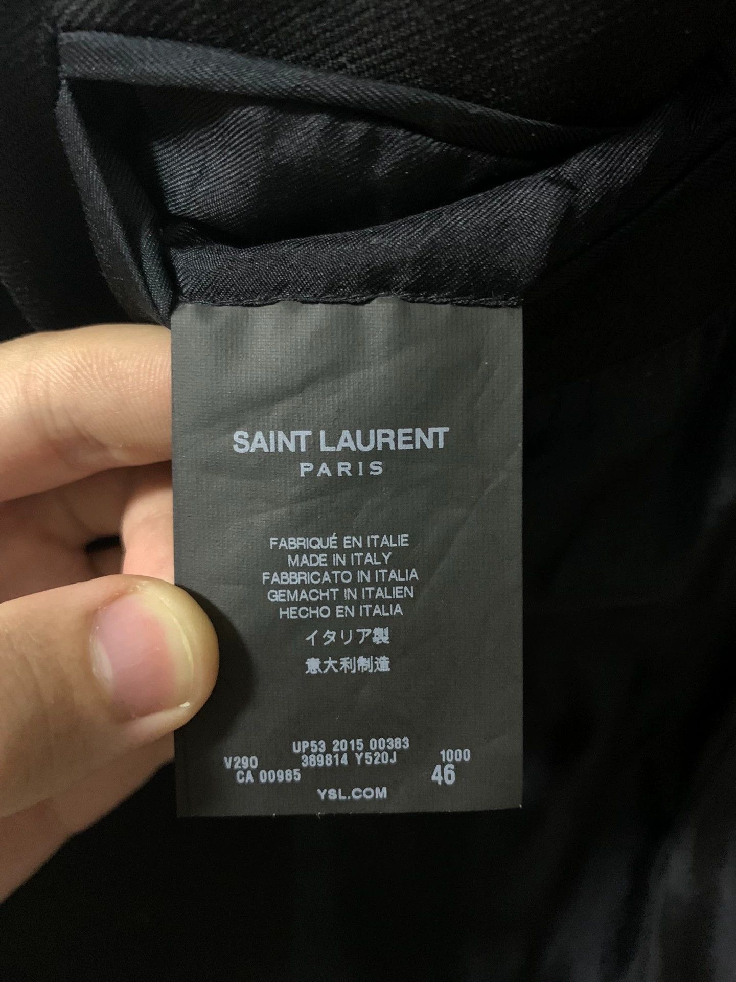Saint Laurent Paris Black Single-Breasted Formal Blazer Size US M / EU 48-50 / 2 - 4 Thumbnail