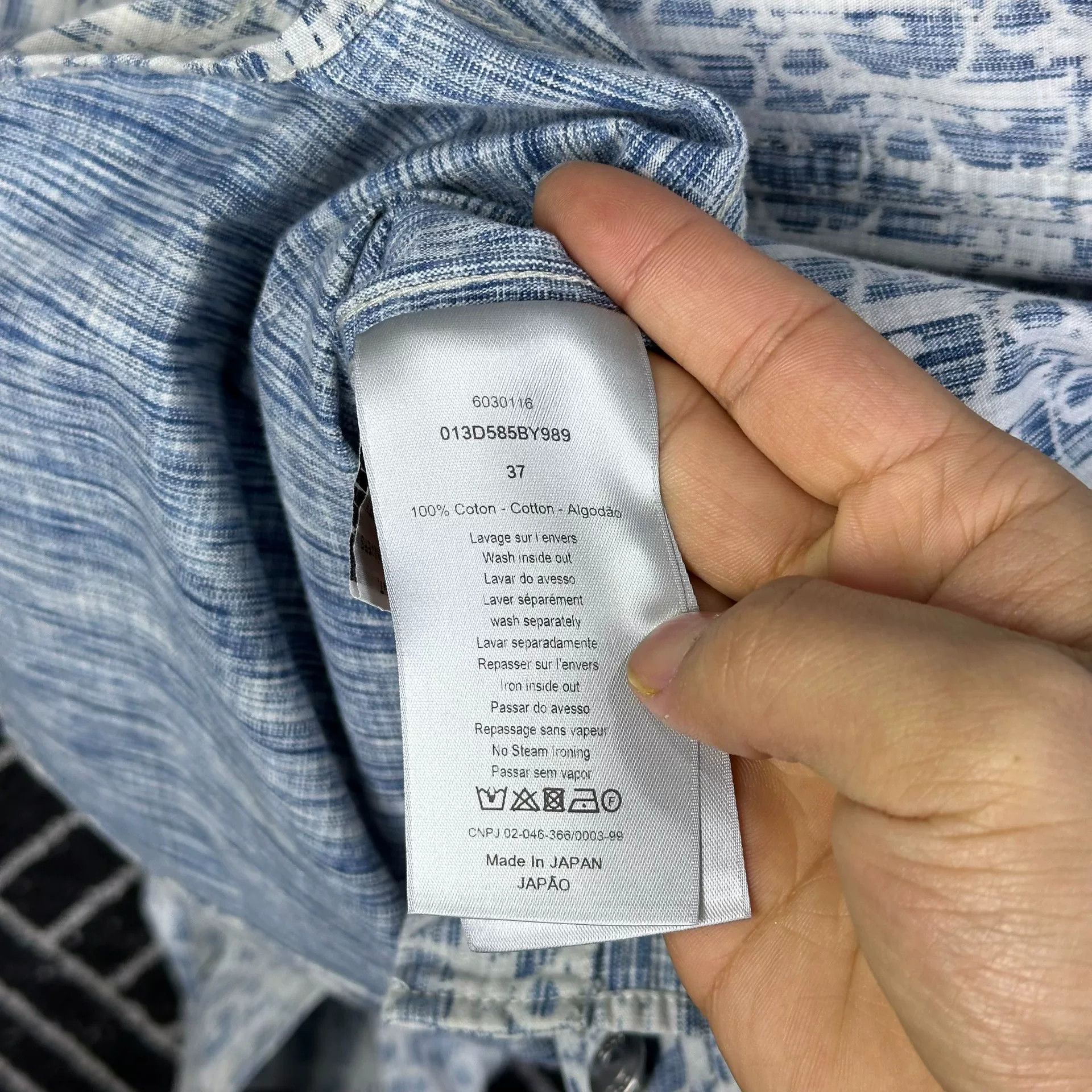 Dior Dior Blue White All-Over Print Shirt Size M / US 6-8 / IT 42-44 - 7 Thumbnail
