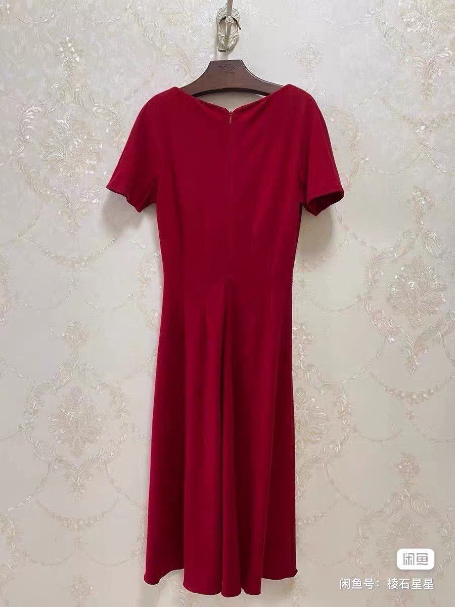 Gucci Gucci Red Wool V-Neck Dress Size M / US 6-8 / IT 42-44 - 6 Thumbnail