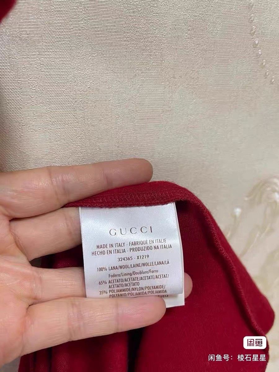Gucci Gucci Red Wool V-Neck Dress Size M / US 6-8 / IT 42-44 - 3 Thumbnail