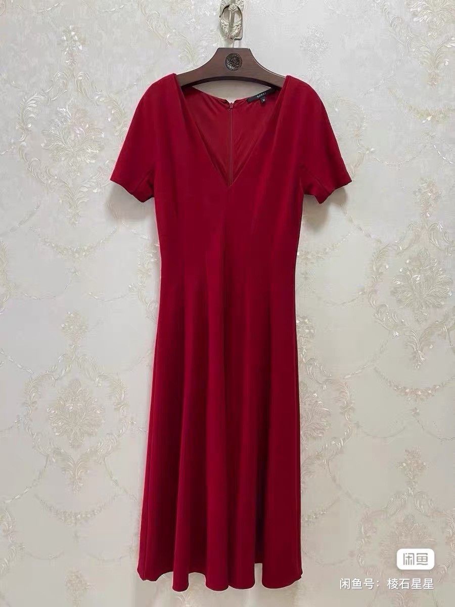 Gucci Gucci Red Wool V-Neck Dress Size M / US 6-8 / IT 42-44 - 7 Thumbnail