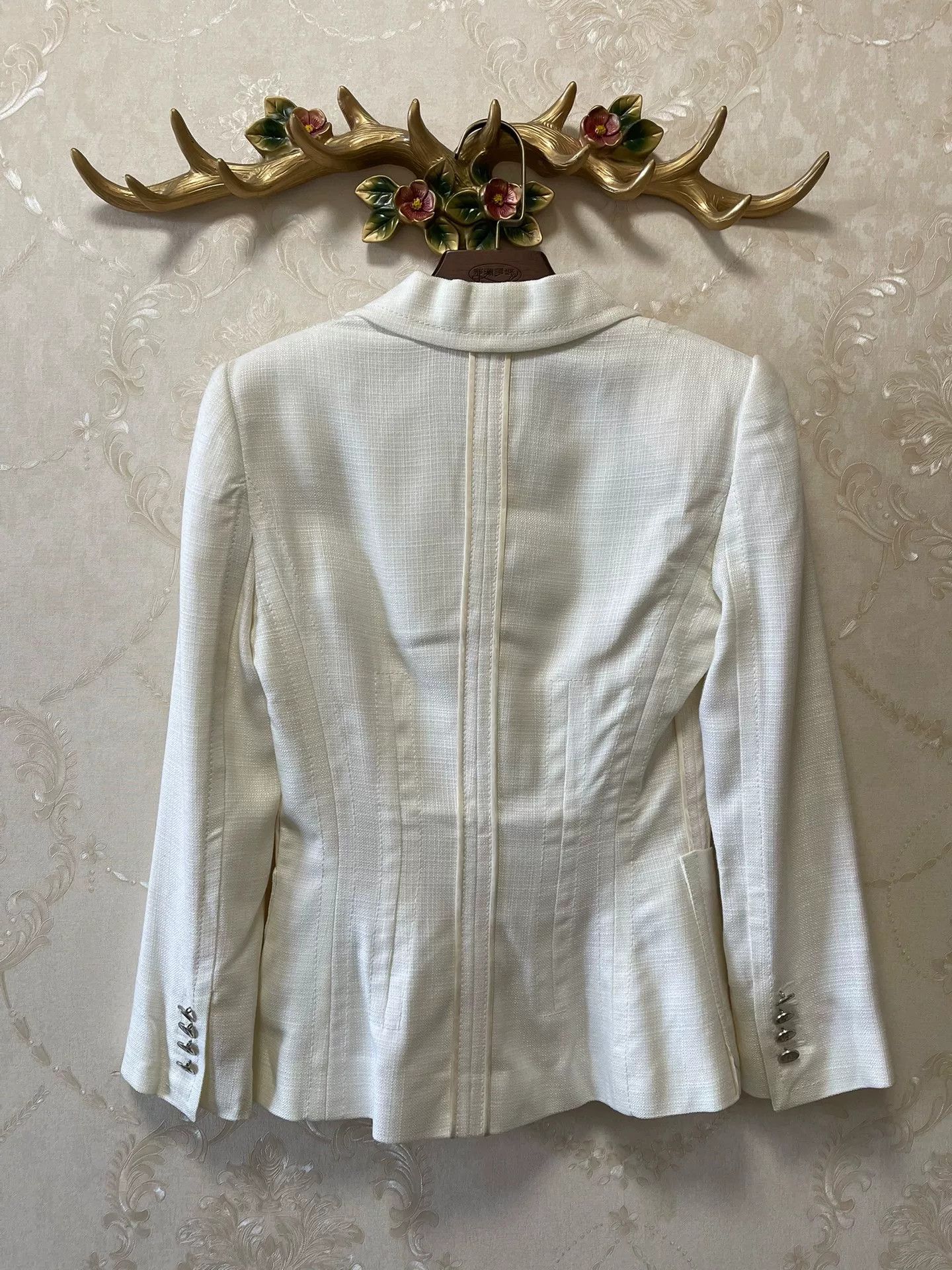 DGK DG Classic Waist-Cinched White Blazer Size M / US 6-8 / IT 42-44 - 8 Thumbnail