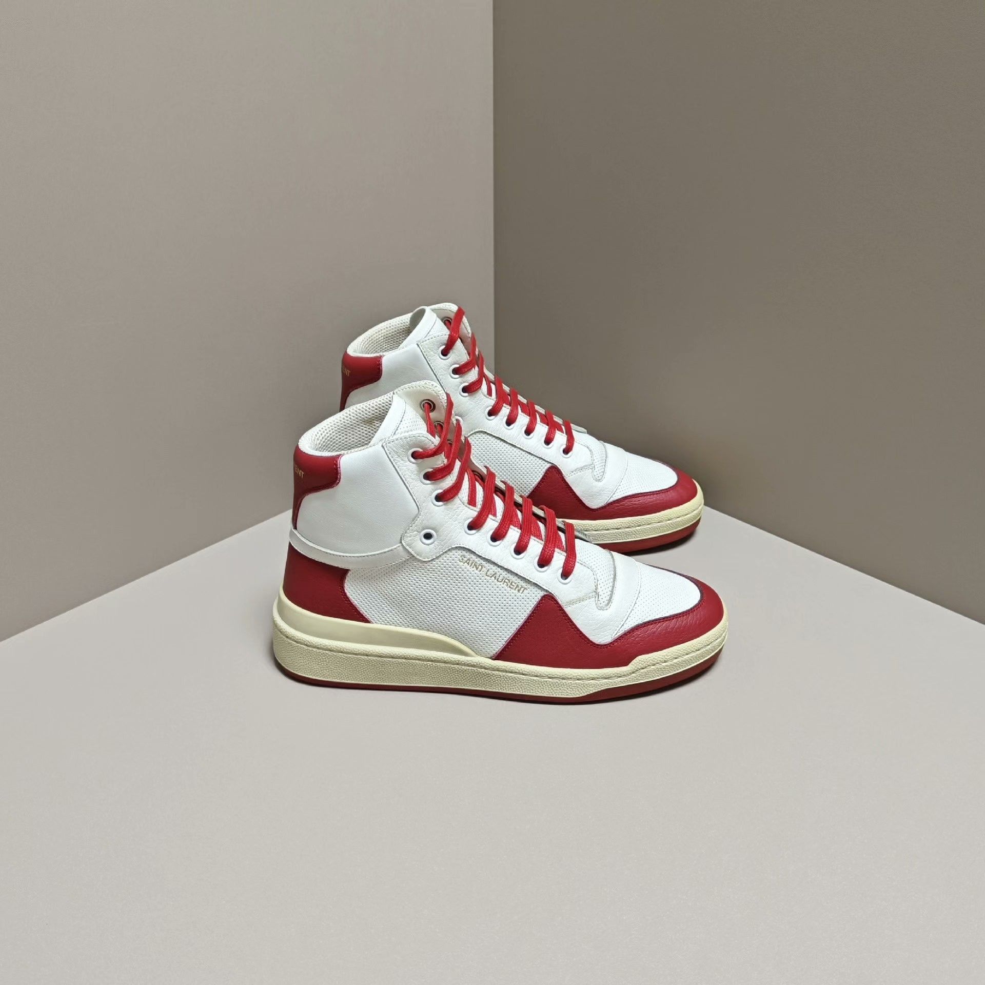 Saint Laurent Paris Saint Laurent Paris Distressed Red Hitop Sneakers 7 Men Size US 7 / EU 40 - 4 Thumbnail