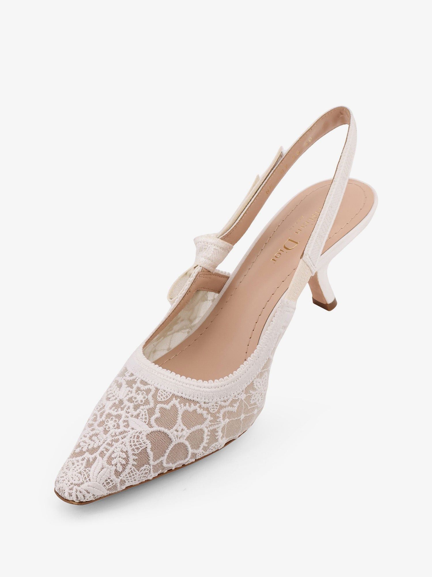 Dior J'adior Lace Pumps With Side Bow Detail Size US 5 / IT 35 - 4 Thumbnail