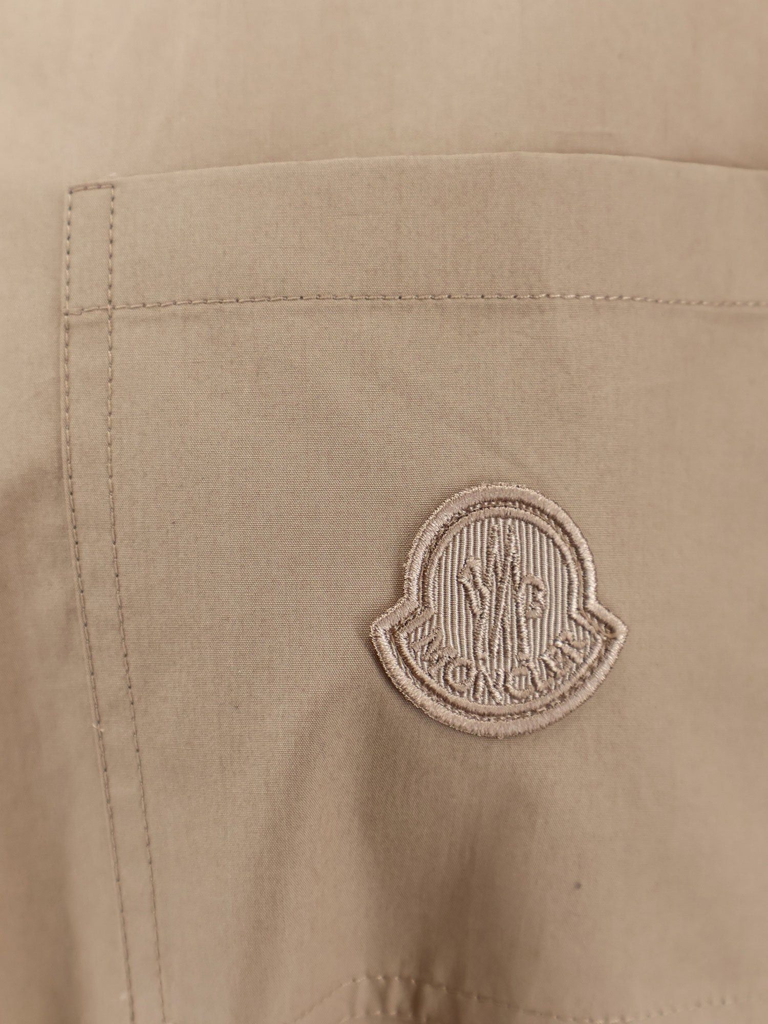 Moncler Cotton Shirt Jacket With Front Embroidered Logo Size M / US 6-8 / IT 42-44 - 3 Thumbnail