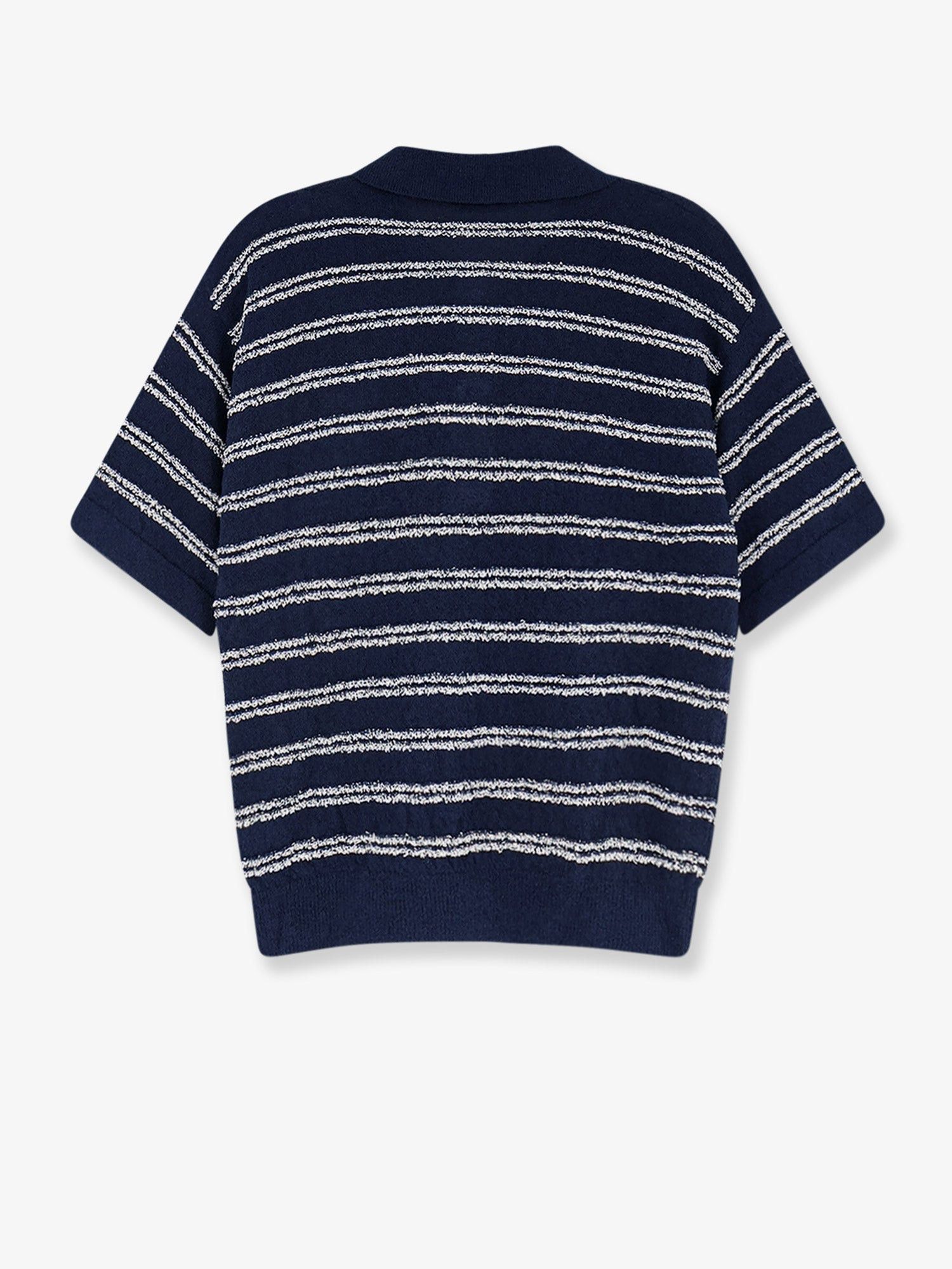 Moncler Cotton Blend Polo Shirt With Boucle Effect Size L / US 10 / IT 46 - 2 Thumbnail