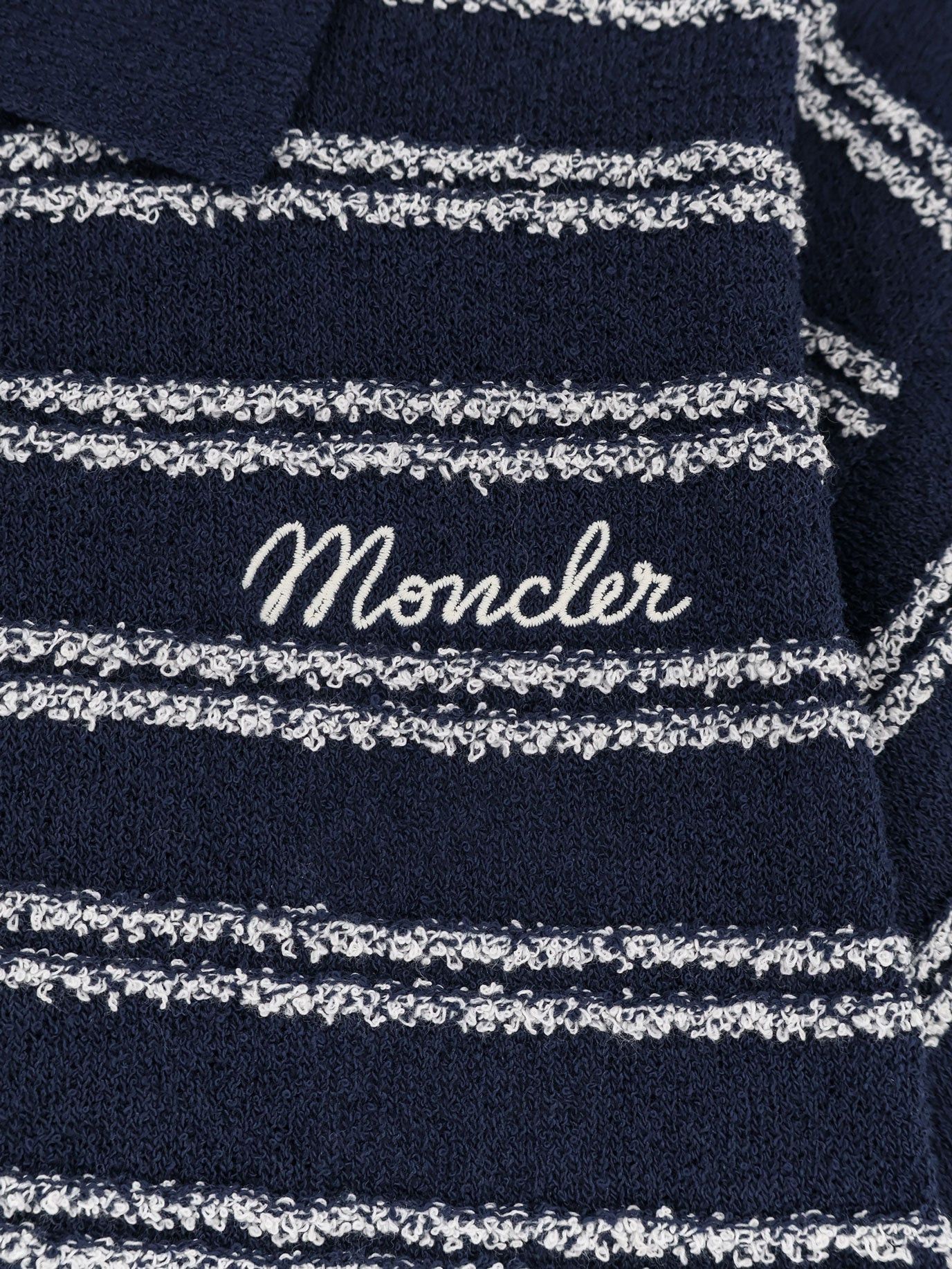 Moncler Cotton Blend Polo Shirt With Boucle Effect Size XS / US 0-2 / IT 36-38 - 3 Thumbnail
