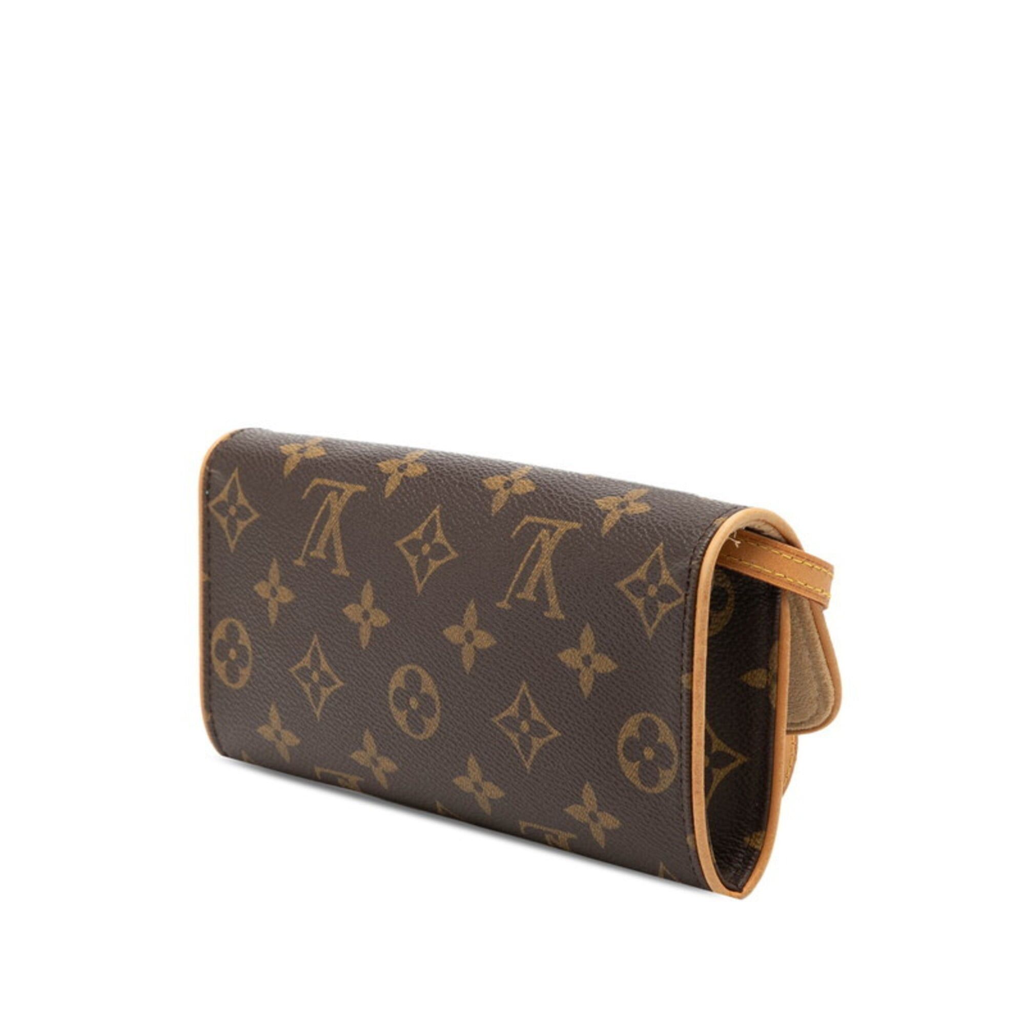 Louis Vuitton Louis Vuitton Monogram Pochette Twin PM Shoulder Bag M51854 Brown Leather Women's LOUIS VUITTON Size ONE SIZE - 2 Thumbnail