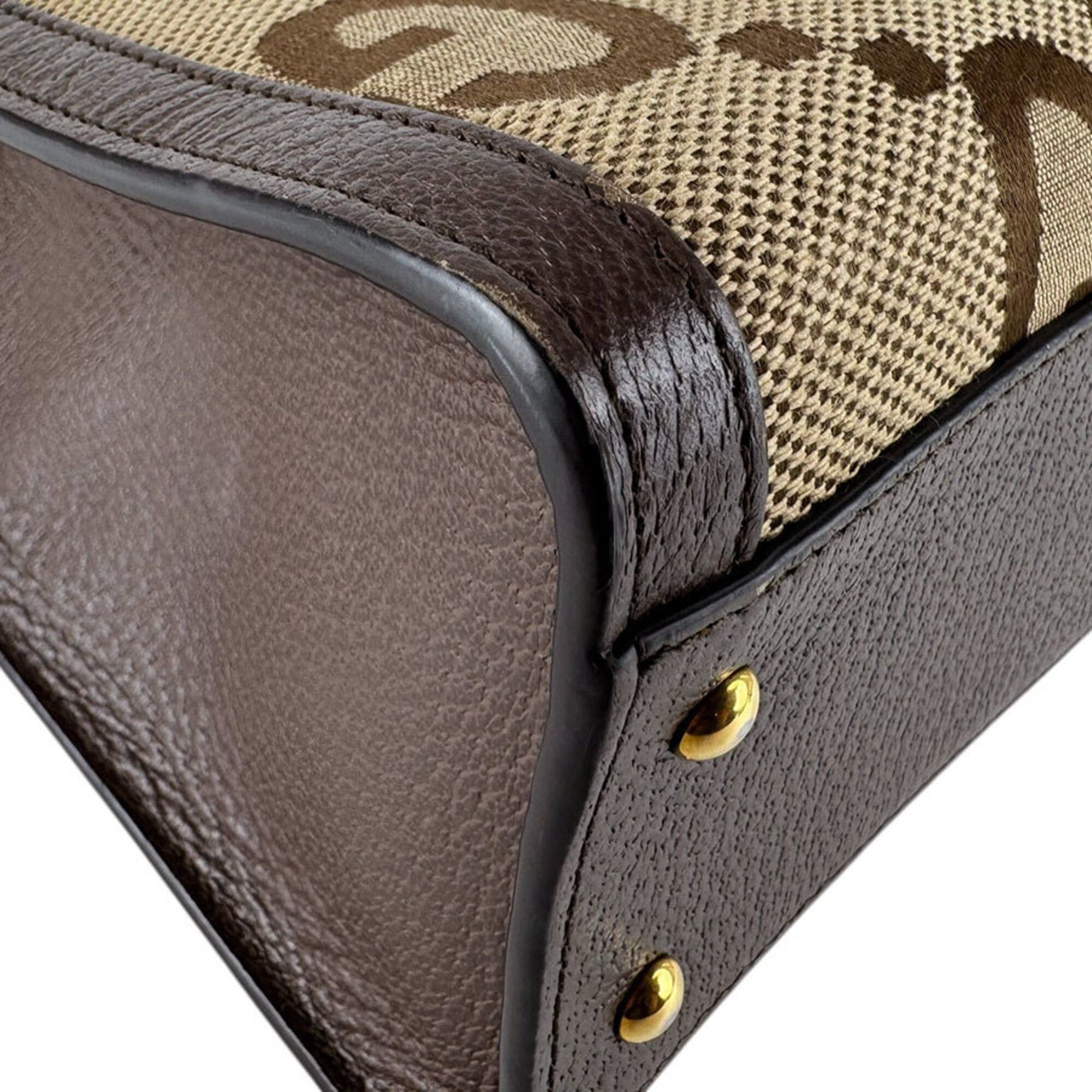 Gucci Gucci Diana Jumbo GG Canvas and Leather Handbag/Shoulder Bag, Beige, Brown, Gold, Women's, 660195 z9376 Size ONE SIZE - 8 Thumbnail