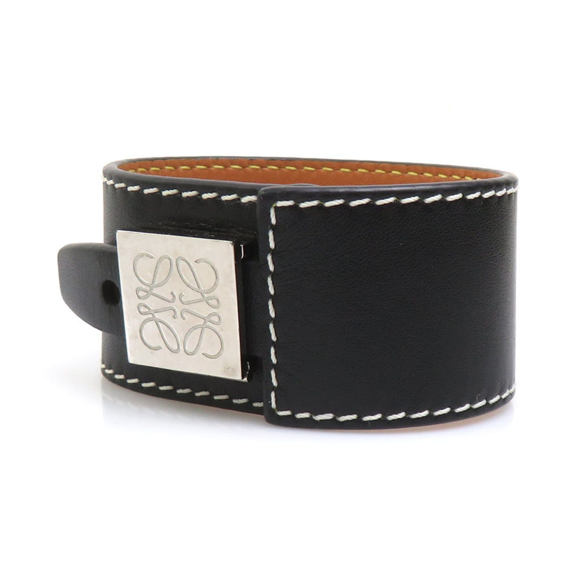 Loewe Loewe Anagram Bracelet, Leather, Metal, Black, Silver, Women's, e61780a Size ONE SIZE - 6 Thumbnail