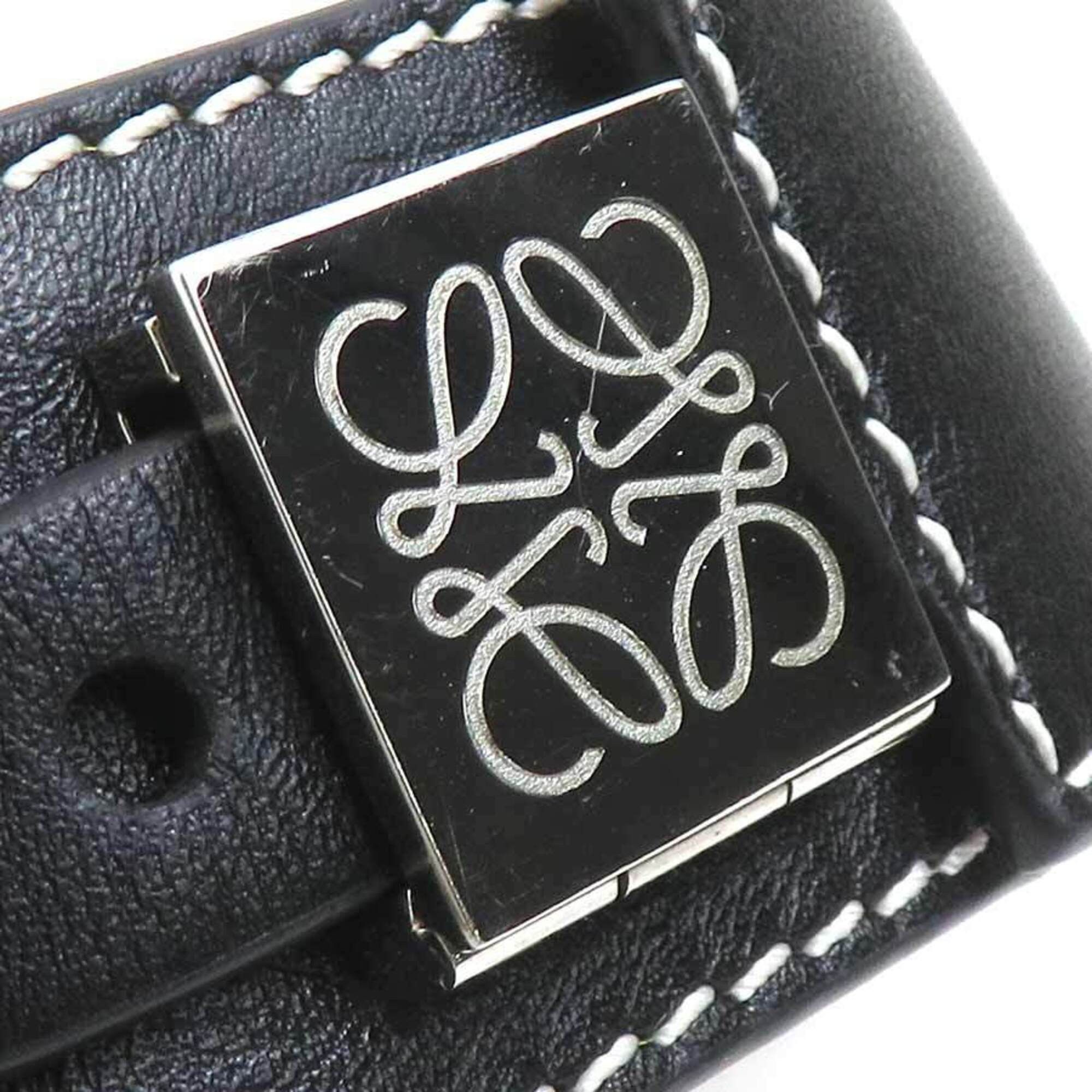 Loewe Loewe Anagram Bracelet, Leather, Metal, Black, Silver, Women's, e61780a Size ONE SIZE - 7 Thumbnail