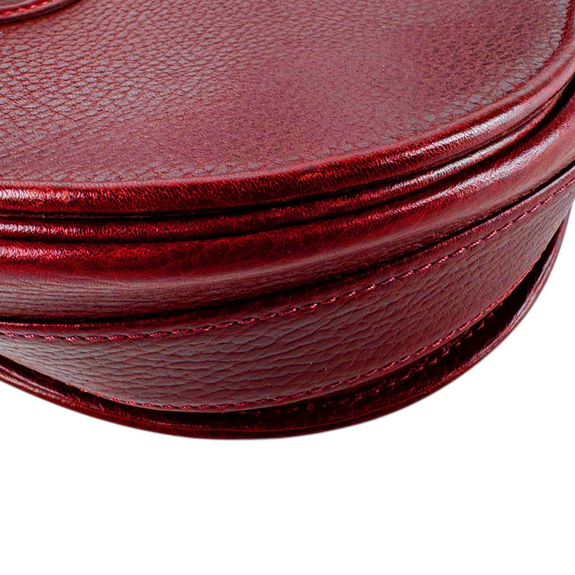 Cartier Cartier Shoulder Bag Must Line Leather Burgundy Gold Women's z9343 Size ONE SIZE - 8 Thumbnail