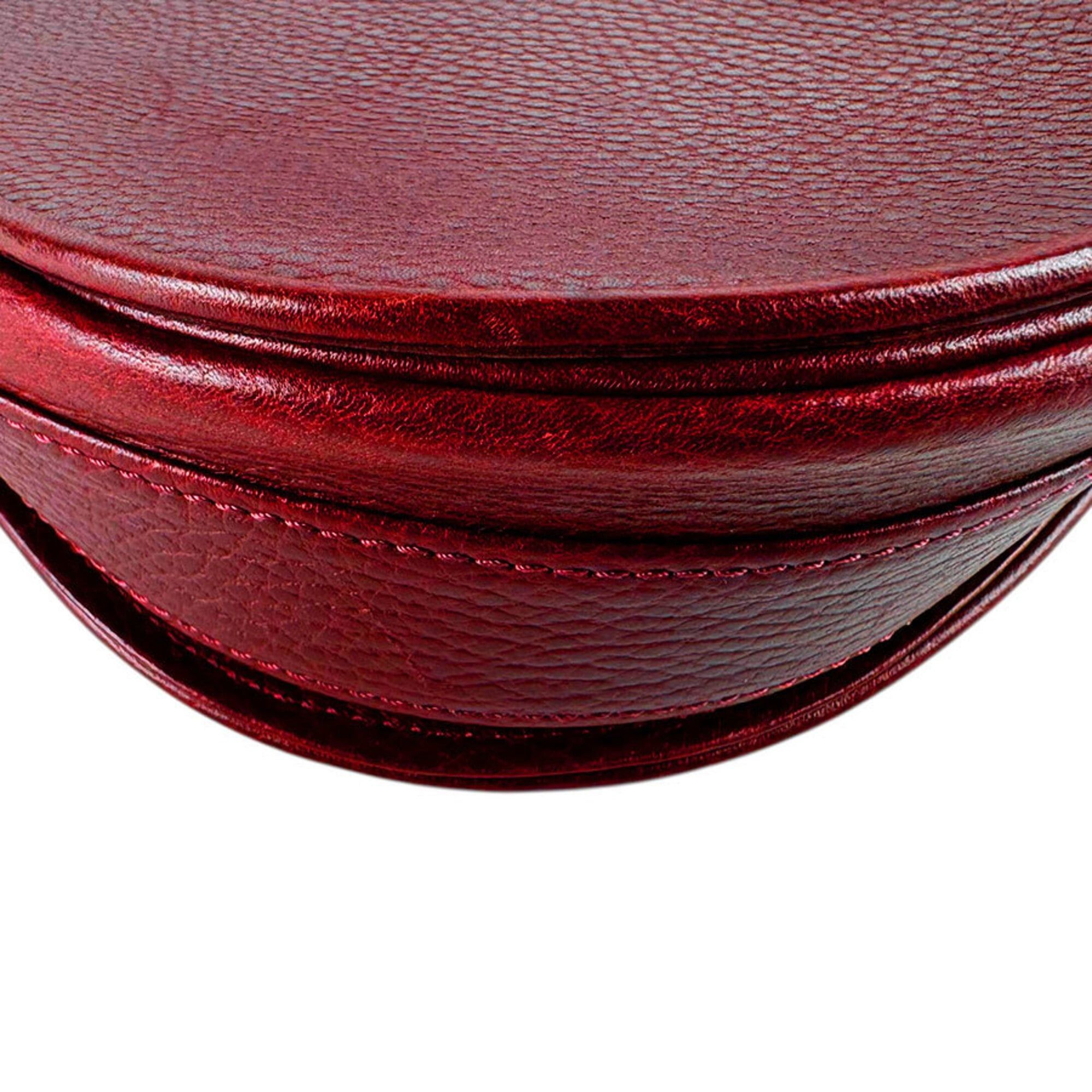 Cartier Cartier Shoulder Bag Must Line Leather Burgundy Gold Women's z9343 Size ONE SIZE - 9 Thumbnail