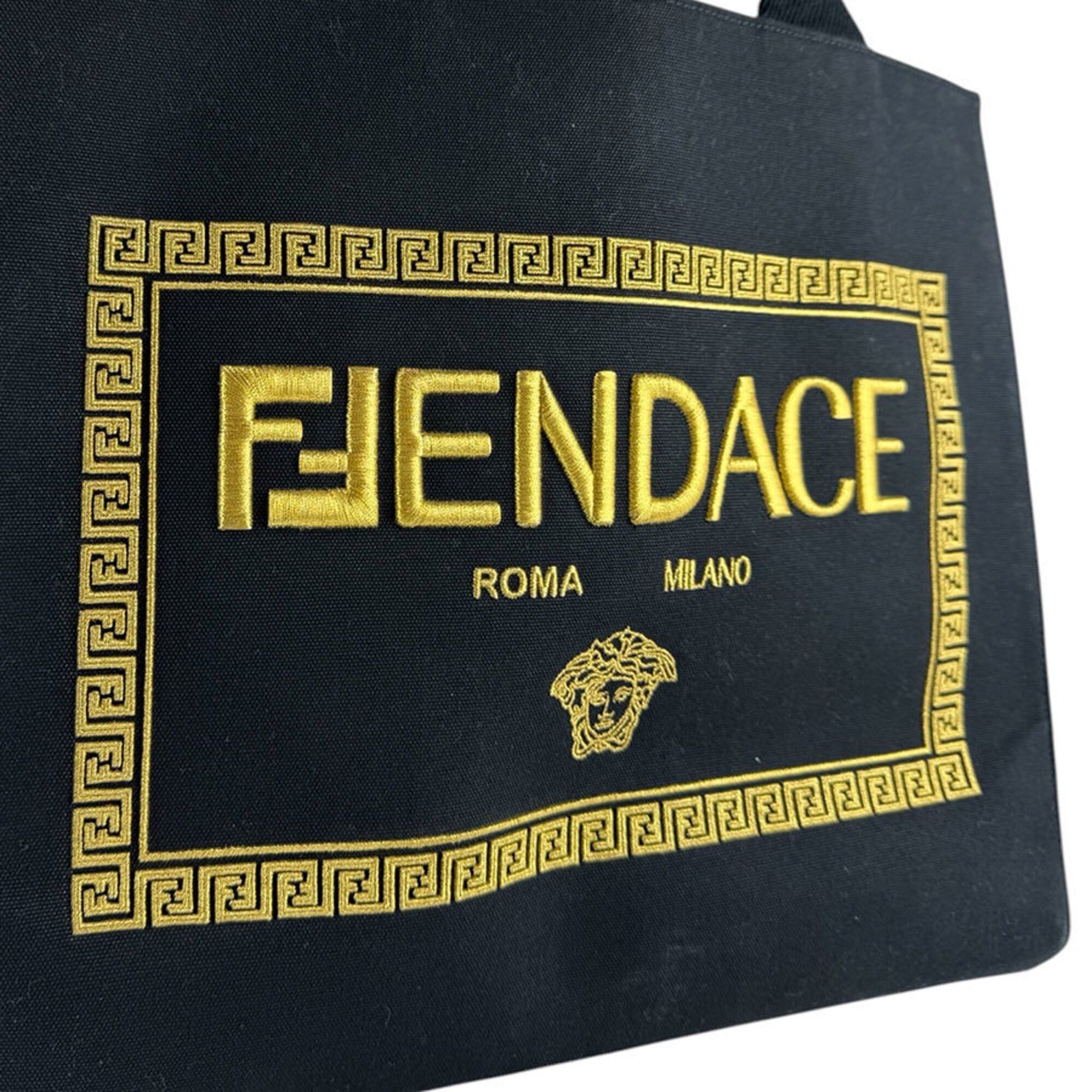 Fendi Fendi handbag shoulder bag x VERSACE FENDACE canvas black gold men's women's 8BH395-AKYY z9374 Size ONE SIZE - 12 Thumbnail