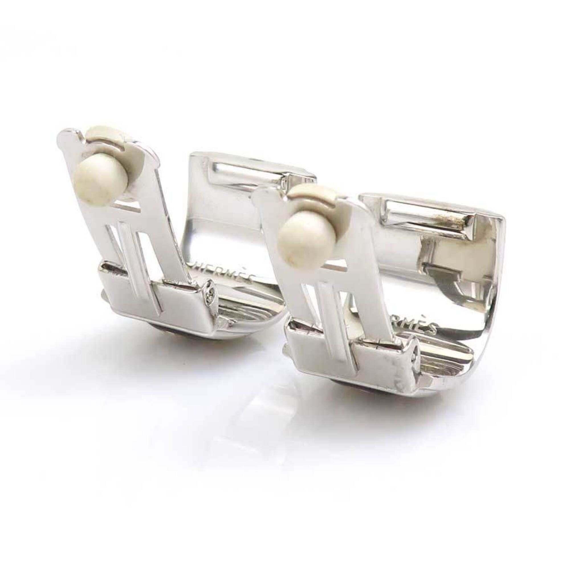 Hermes Hermes Earrings, Cloisonné Enamel, Metal, Silver, Navy Blue, Gold, Women's e61779a Size ONE SIZE - 6 Thumbnail