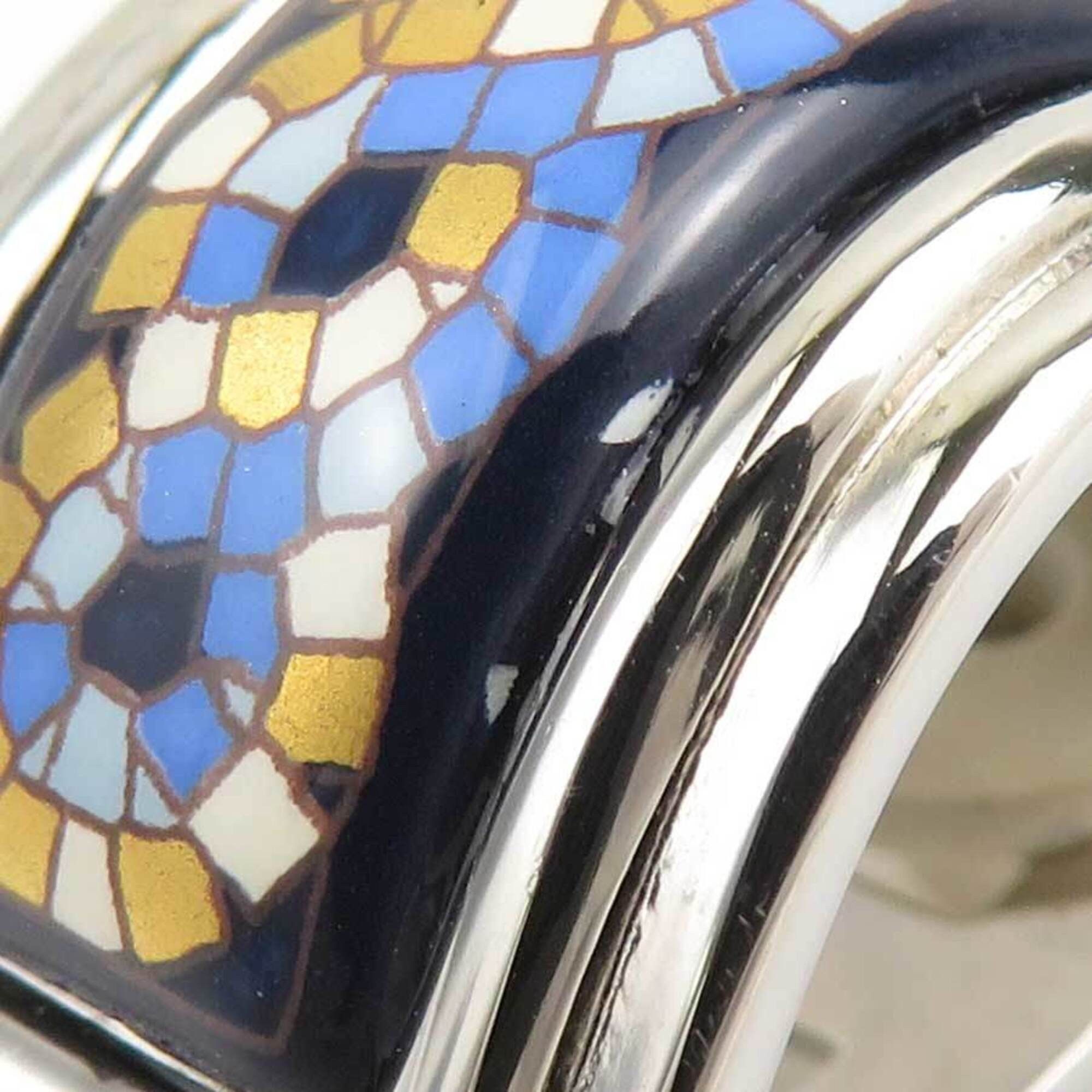 Hermes Hermes Earrings, Cloisonné Enamel, Metal, Silver, Navy Blue, Gold, Women's e61779a Size ONE SIZE - 8 Thumbnail
