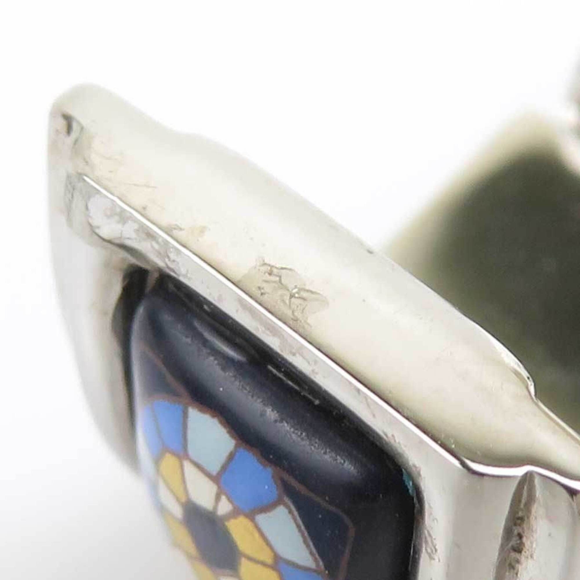 Hermes Hermes Earrings, Cloisonné Enamel, Metal, Silver, Navy Blue, Gold, Women's e61779a Size ONE SIZE - 9 Thumbnail