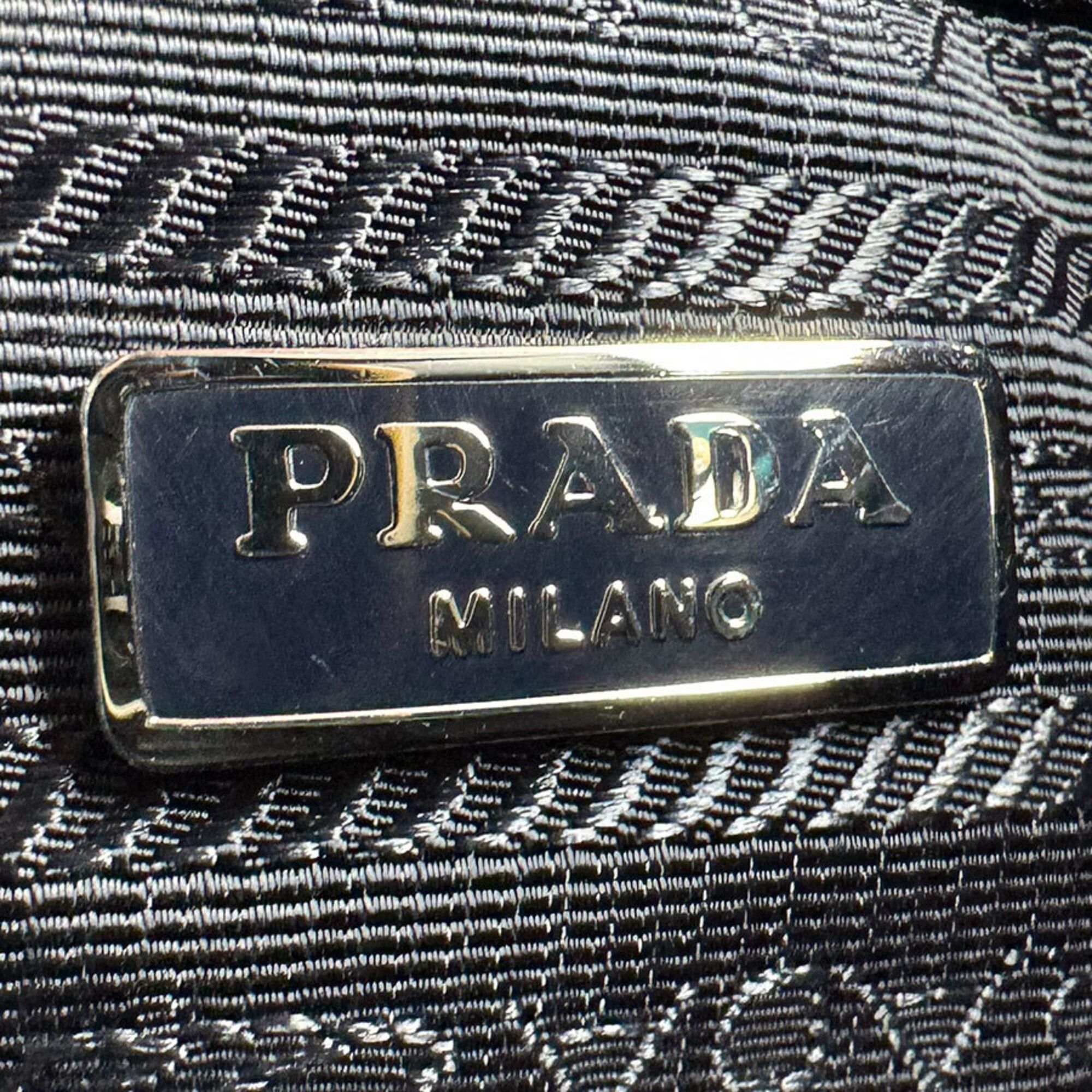 Prada Prada handbag, cross-body shoulder bag, nylon and leather, available in navy, black, blue, silver. Women's. (z9367) Size ONE SIZE - 13 Thumbnail