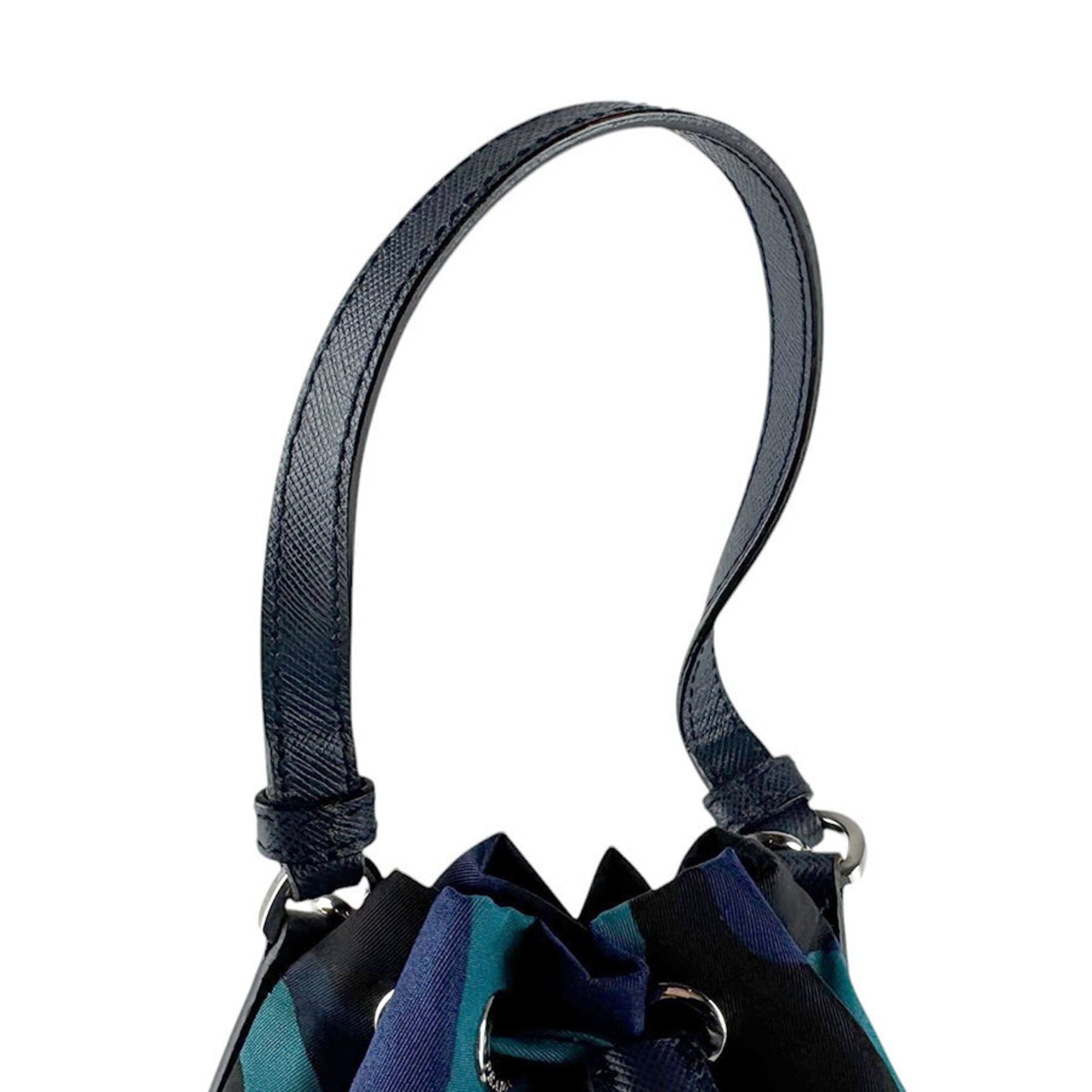 Prada Prada handbag, cross-body shoulder bag, nylon and leather, available in navy, black, blue, silver. Women's. (z9367) Size ONE SIZE - 10 Thumbnail