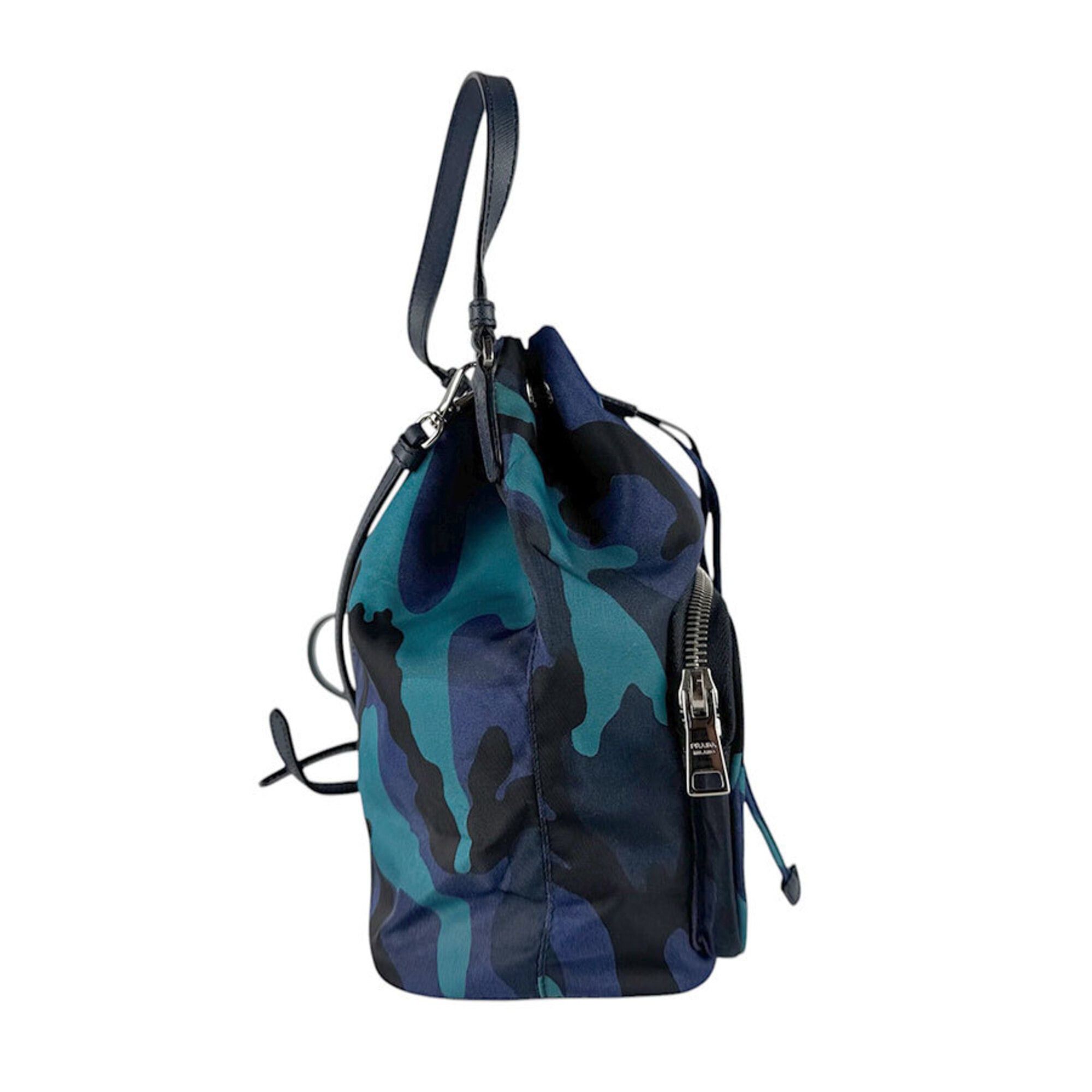 Prada Prada handbag, cross-body shoulder bag, nylon and leather, available in navy, black, blue, silver. Women's. (z9367) Size ONE SIZE - 2 Thumbnail