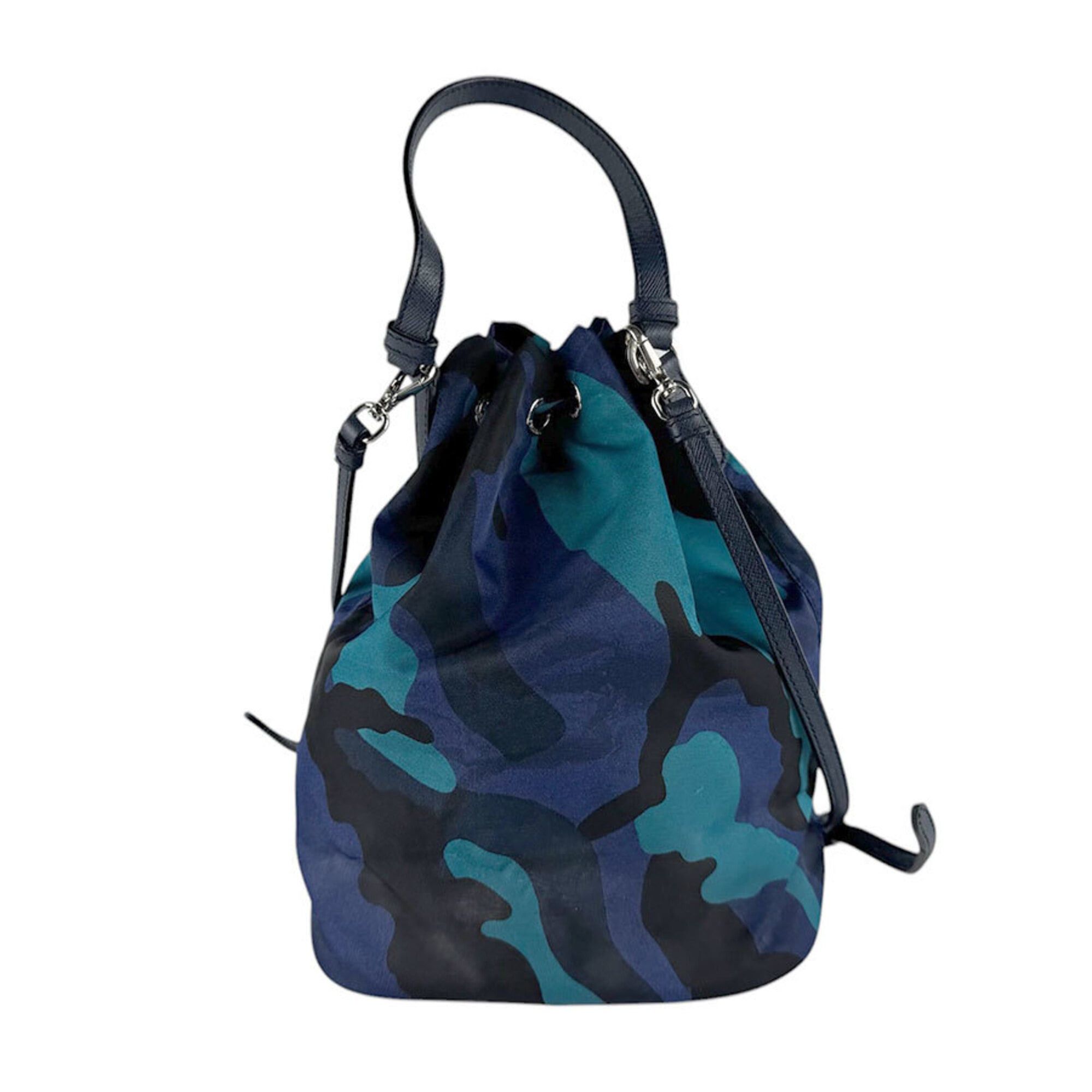 Prada Prada handbag, cross-body shoulder bag, nylon and leather, available in navy, black, blue, silver. Women's. (z9367) Size ONE SIZE - 3 Thumbnail
