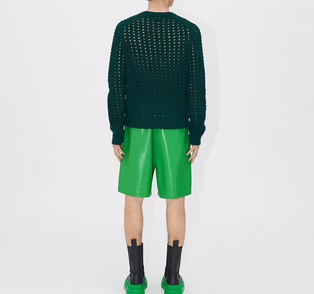 Bottega Veneta Bottega Veneta Men's Green Leather Shorts Size US 31 - 6 Thumbnail