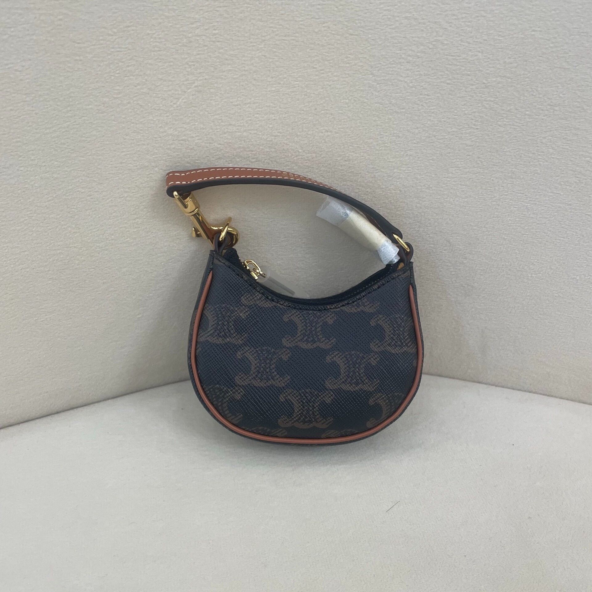 Celine CELINE Monogram Mini Moon Bag Brown Size ONE SIZE - 3 Thumbnail