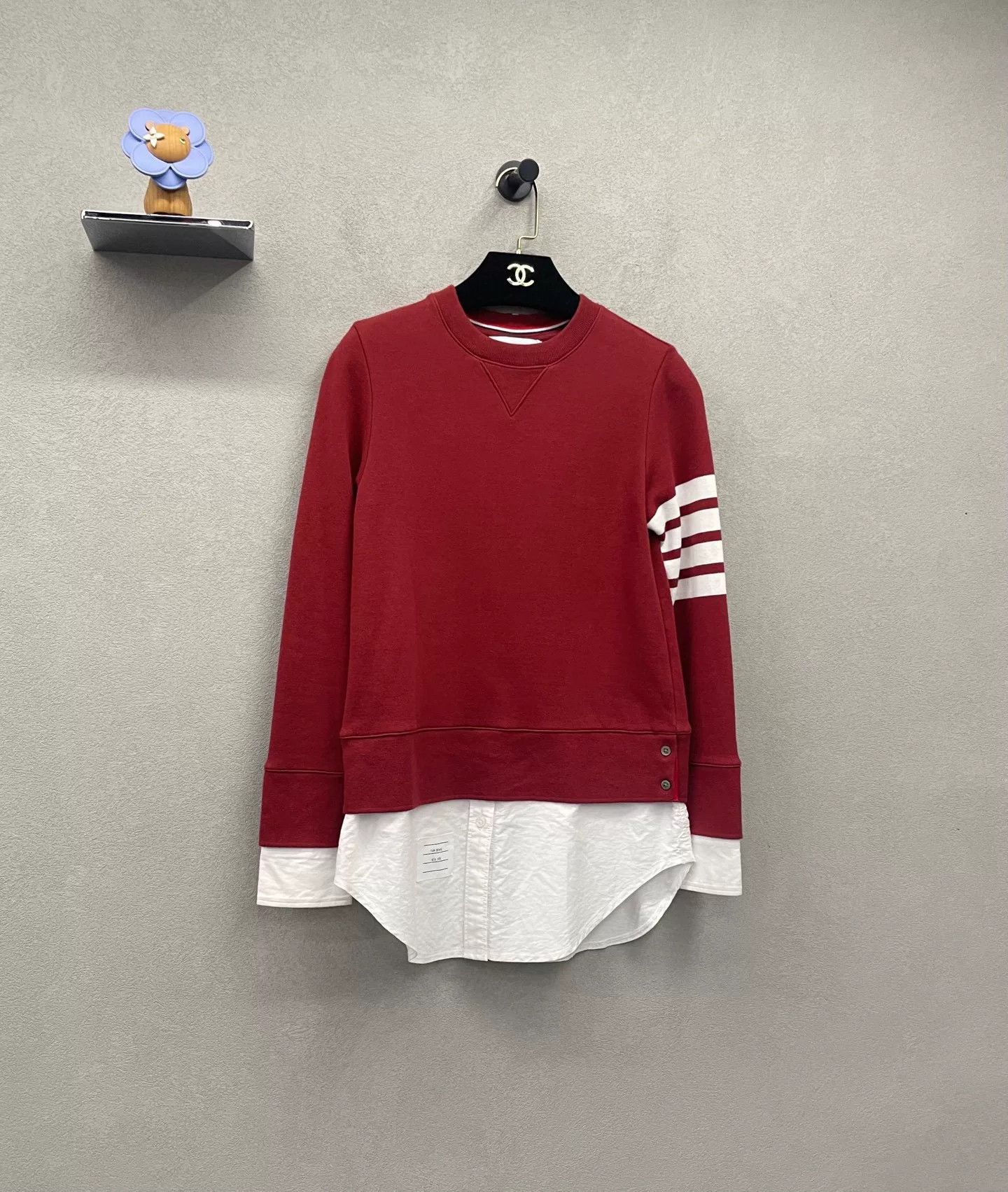 Thom Browne TB Striped Red Crew Neck Sweatshirt Size S / US 4 / IT 40 - 3 Thumbnail