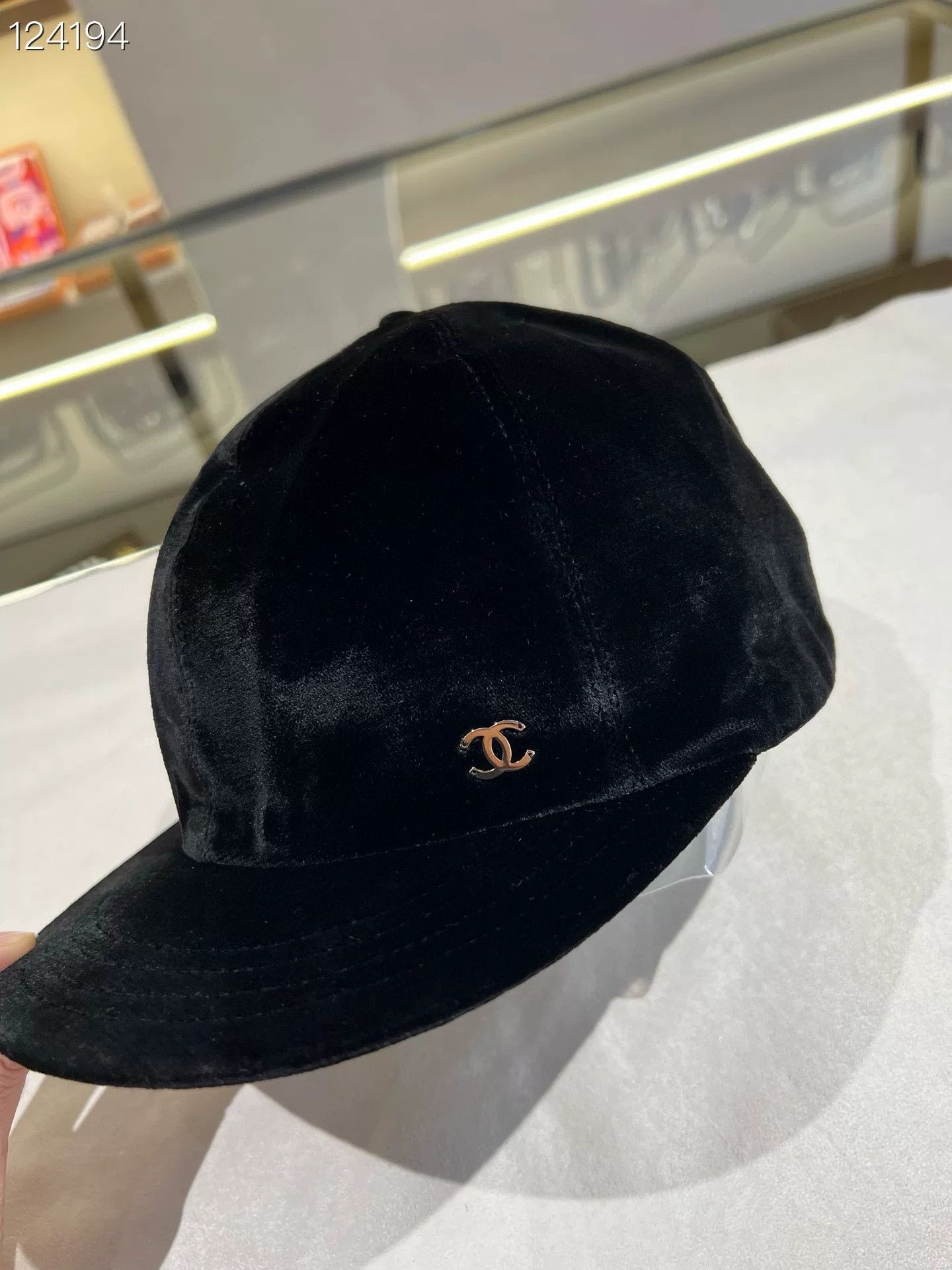 Chanel Chanel Velvet Black Equestrian Cap M Size ONE SIZE - 2 Thumbnail