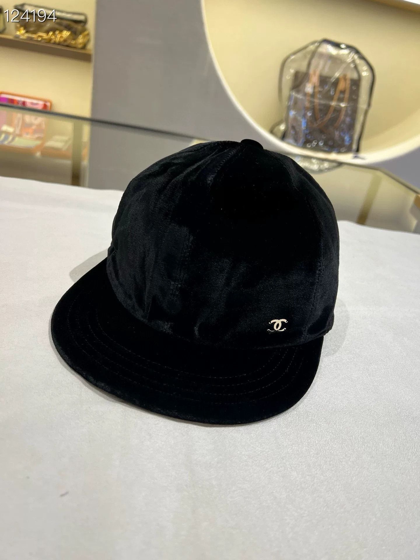 Chanel Chanel Velvet Black Equestrian Cap M Size ONE SIZE - 3 Thumbnail