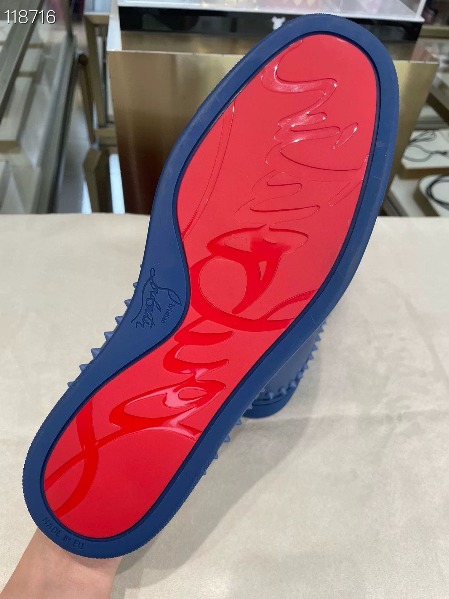 Other Men's Blue Studded Red Sole Shoes Size US 8 / EU 41 - 5 Thumbnail