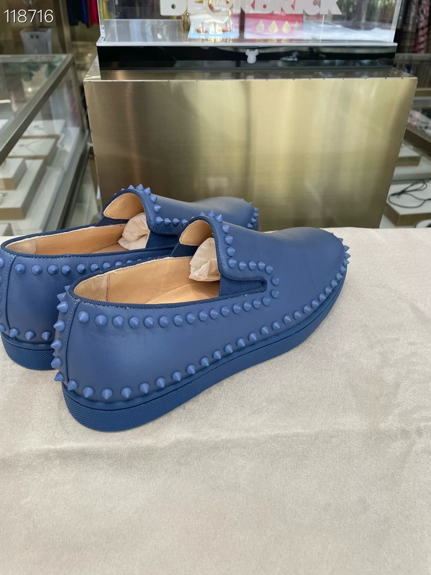 Other Men's Blue Studded Red Sole Shoes Size US 8 / EU 41 - 3 Thumbnail