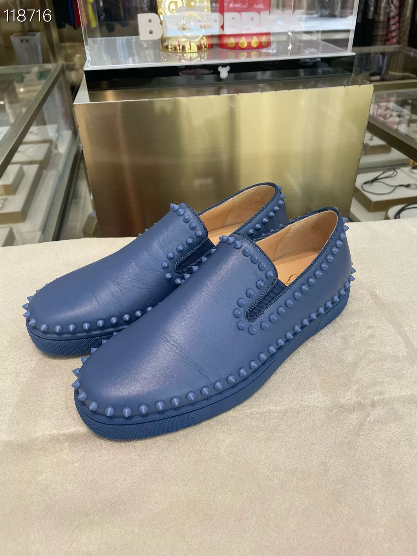 Other Men's Blue Studded Red Sole Shoes Size US 8 / EU 41 - 2 Thumbnail