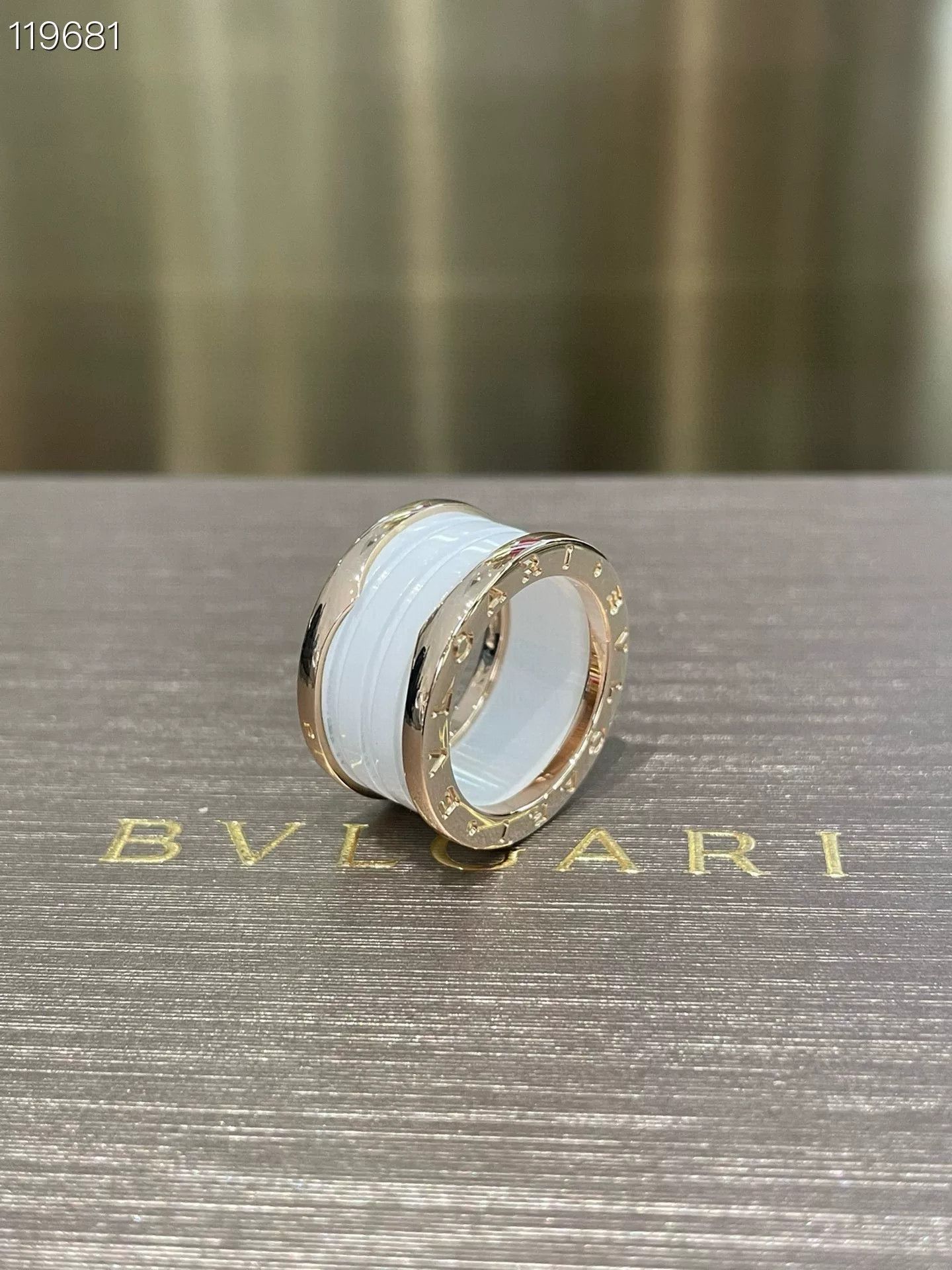 Bvlgari Bulgari Rose Gold White Ceramic 4-Band Ring Size ONE SIZE - 2 Thumbnail