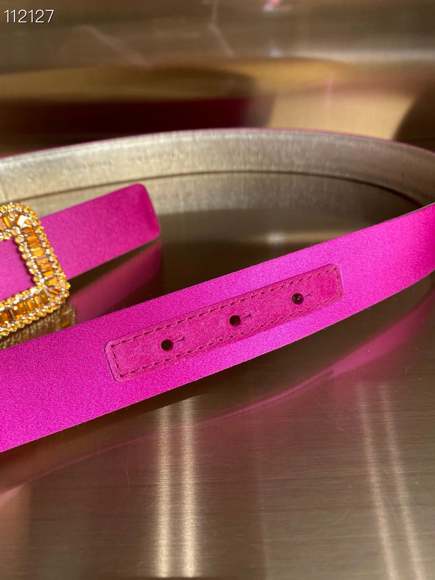 Roger Vivier RV Pink Gold Satin Diamond Belt Size ONE SIZE - 5 Thumbnail