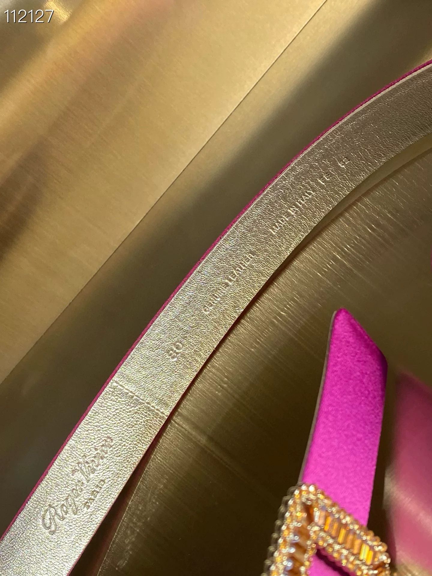 Roger Vivier RV Pink Gold Satin Diamond Belt Size ONE SIZE - 4 Thumbnail