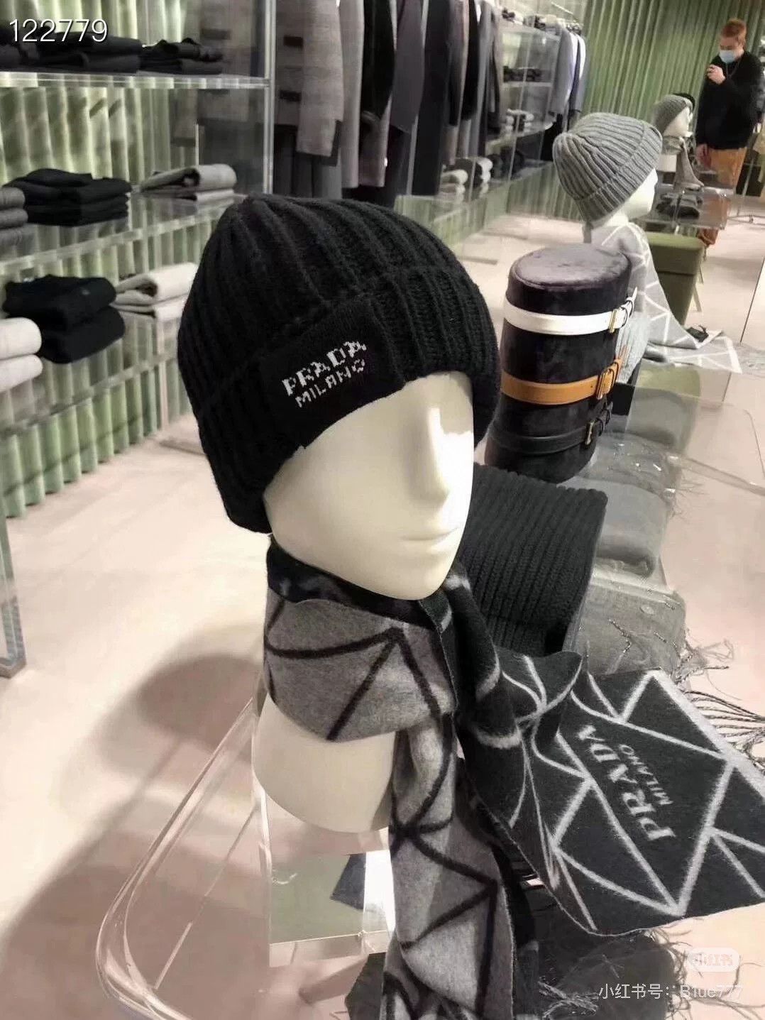 Prada Prada Beanie 040148V317 S Size ONE SIZE - 6 Thumbnail