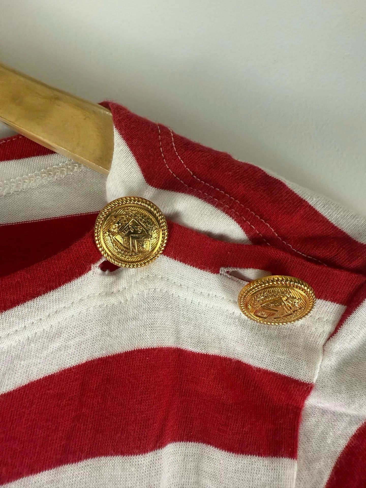 Gucci Gucci Gold Buckle Striped Short-Sleeve Size M / US 6-8 / IT 42-44 - 3 Thumbnail