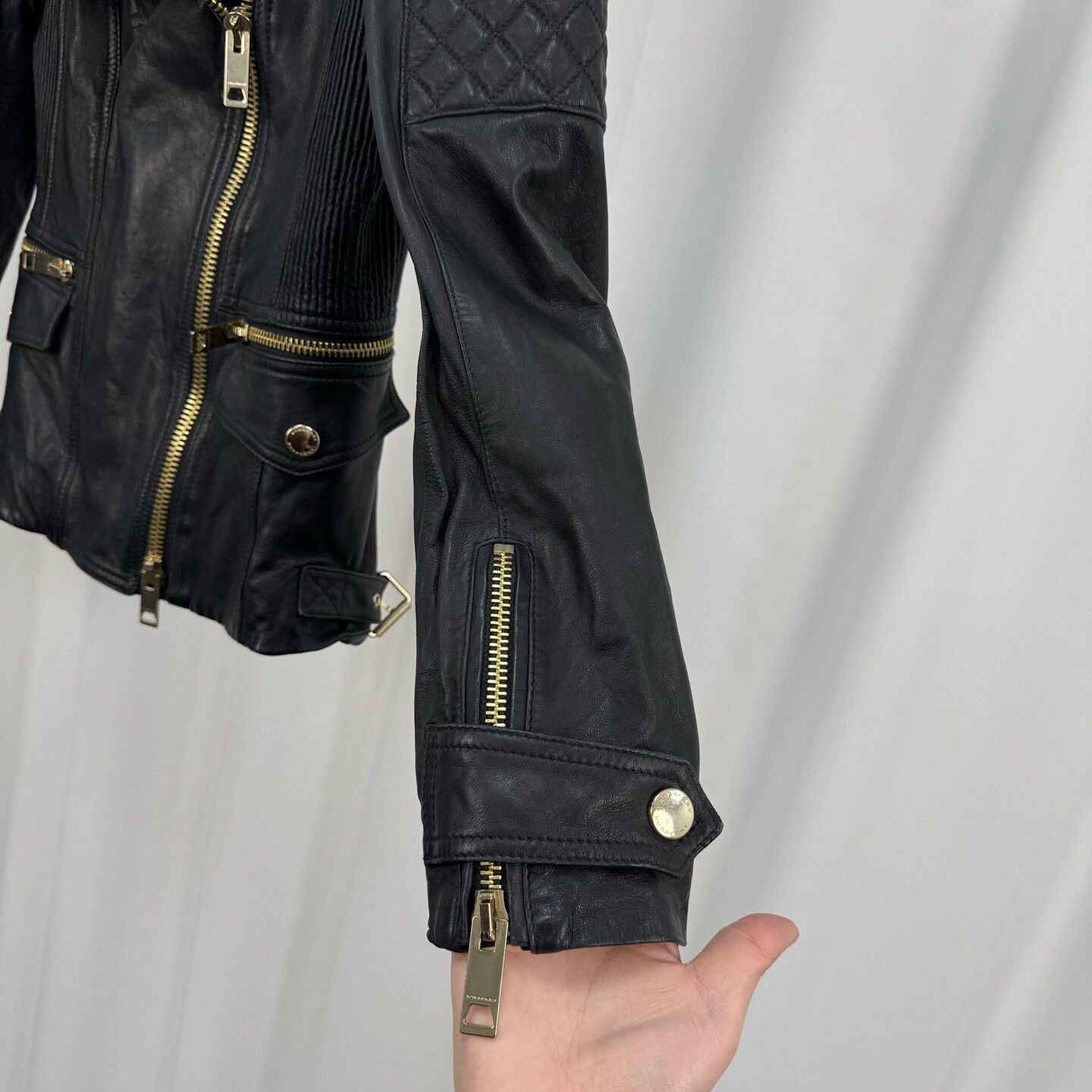 Burberry Burberry Lambskin Biker Jacket Size M / US 6-8 / IT 42-44 - 4 Thumbnail