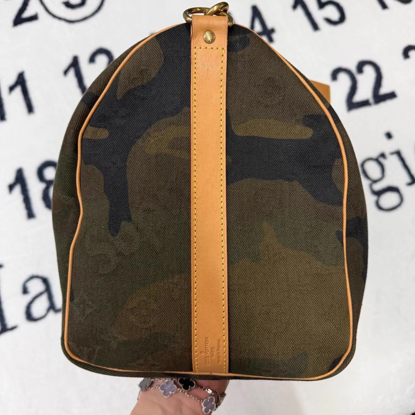 Supreme Camouflage Duffle Bag with Leather Accents Size ONE SIZE - 4 Thumbnail