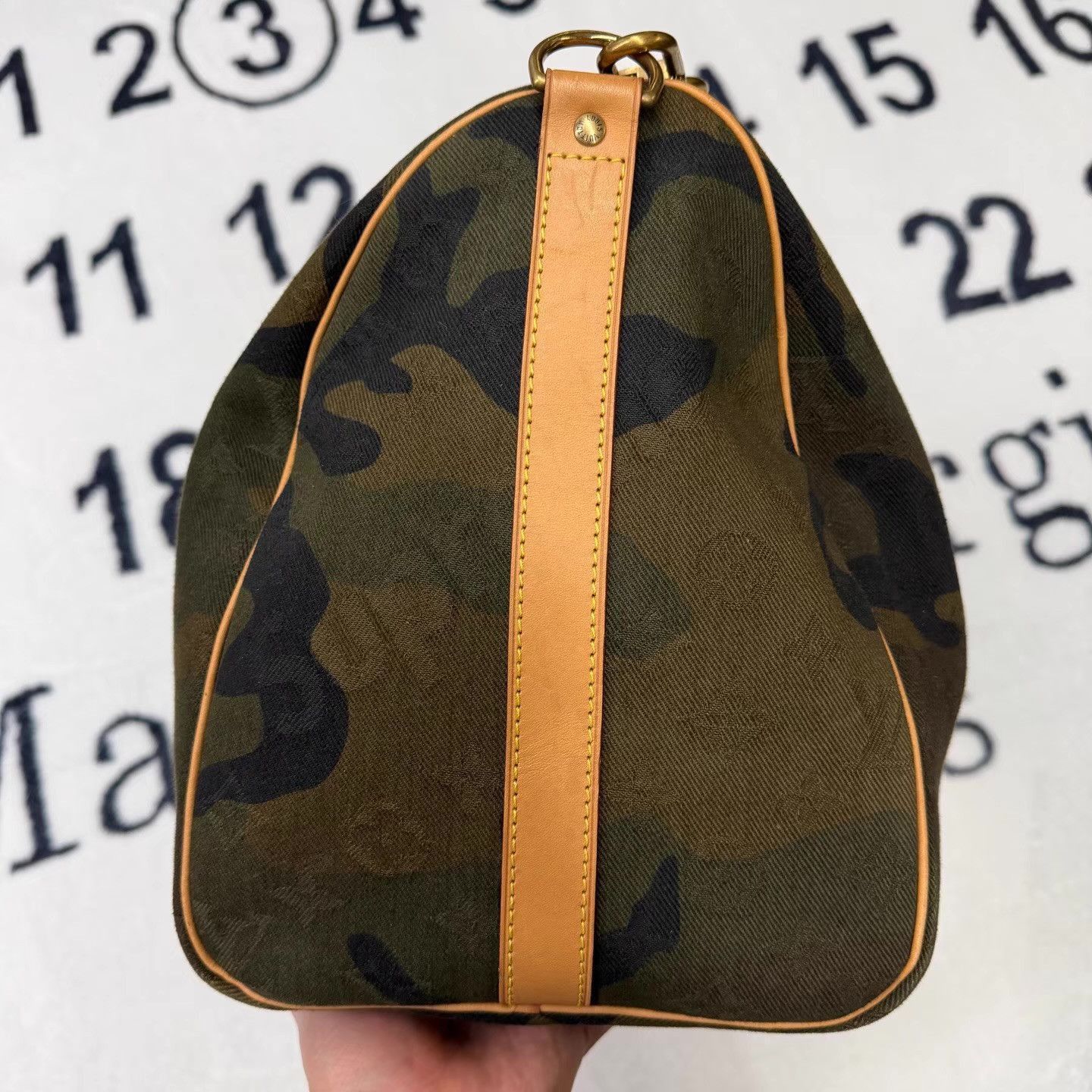Supreme Camouflage Duffle Bag with Leather Accents Size ONE SIZE - 3 Thumbnail