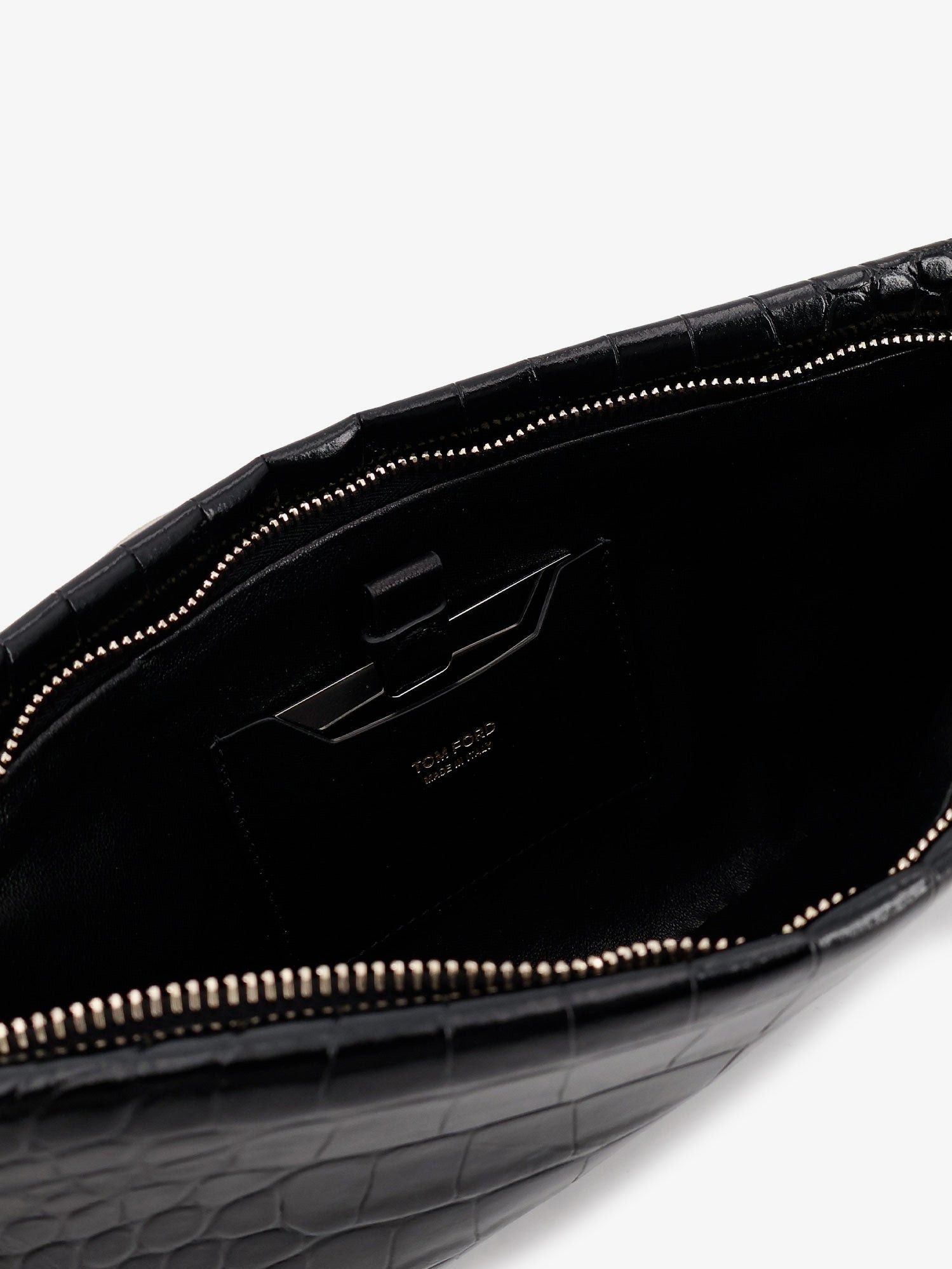 Tom Ford Aura Crocodile-Print Leather Clutch Bag Size ONE SIZE - 4 Thumbnail